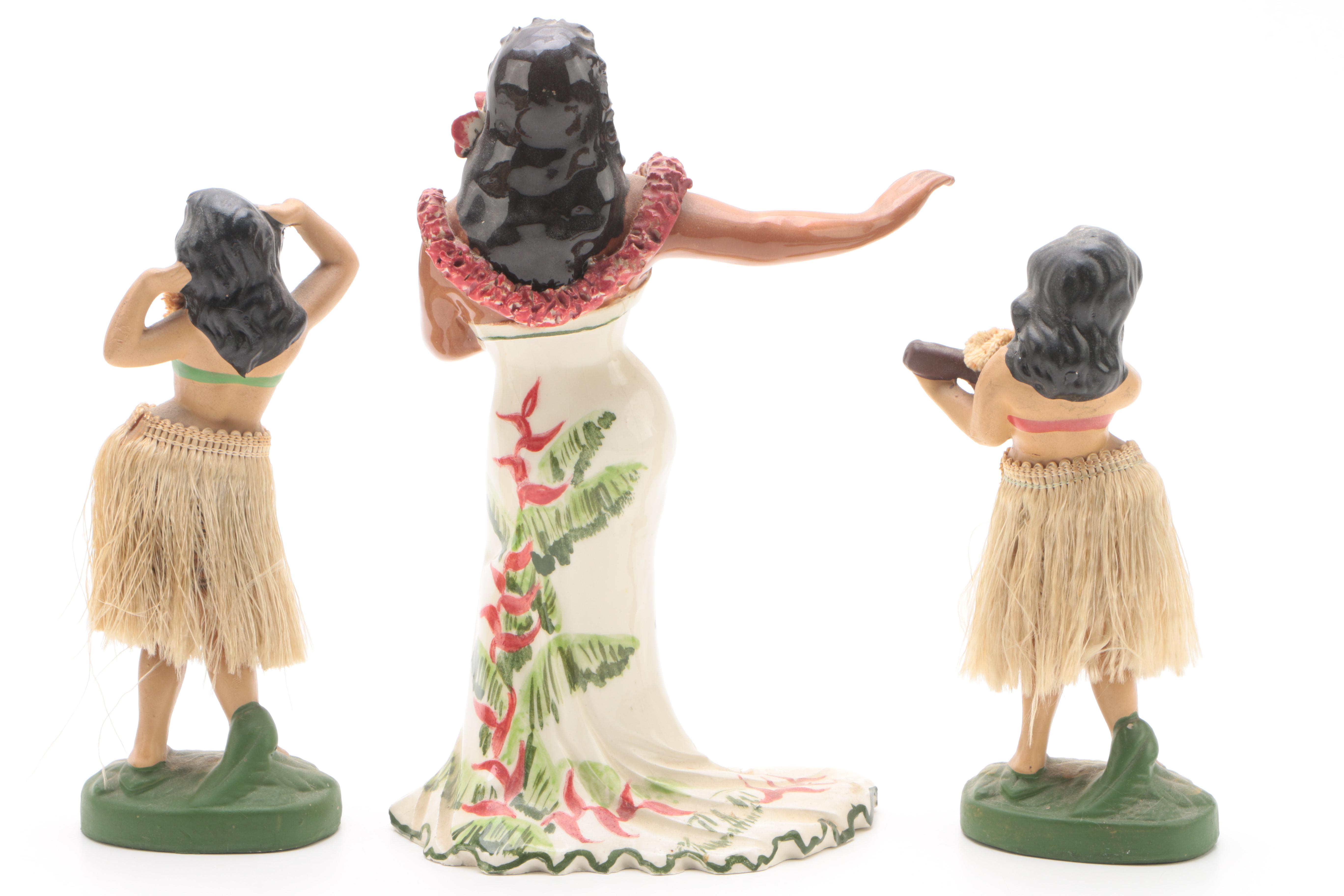 Vintage Signed Julene Mechler Hawaiian Dancer Figurine with CDGC Figurines