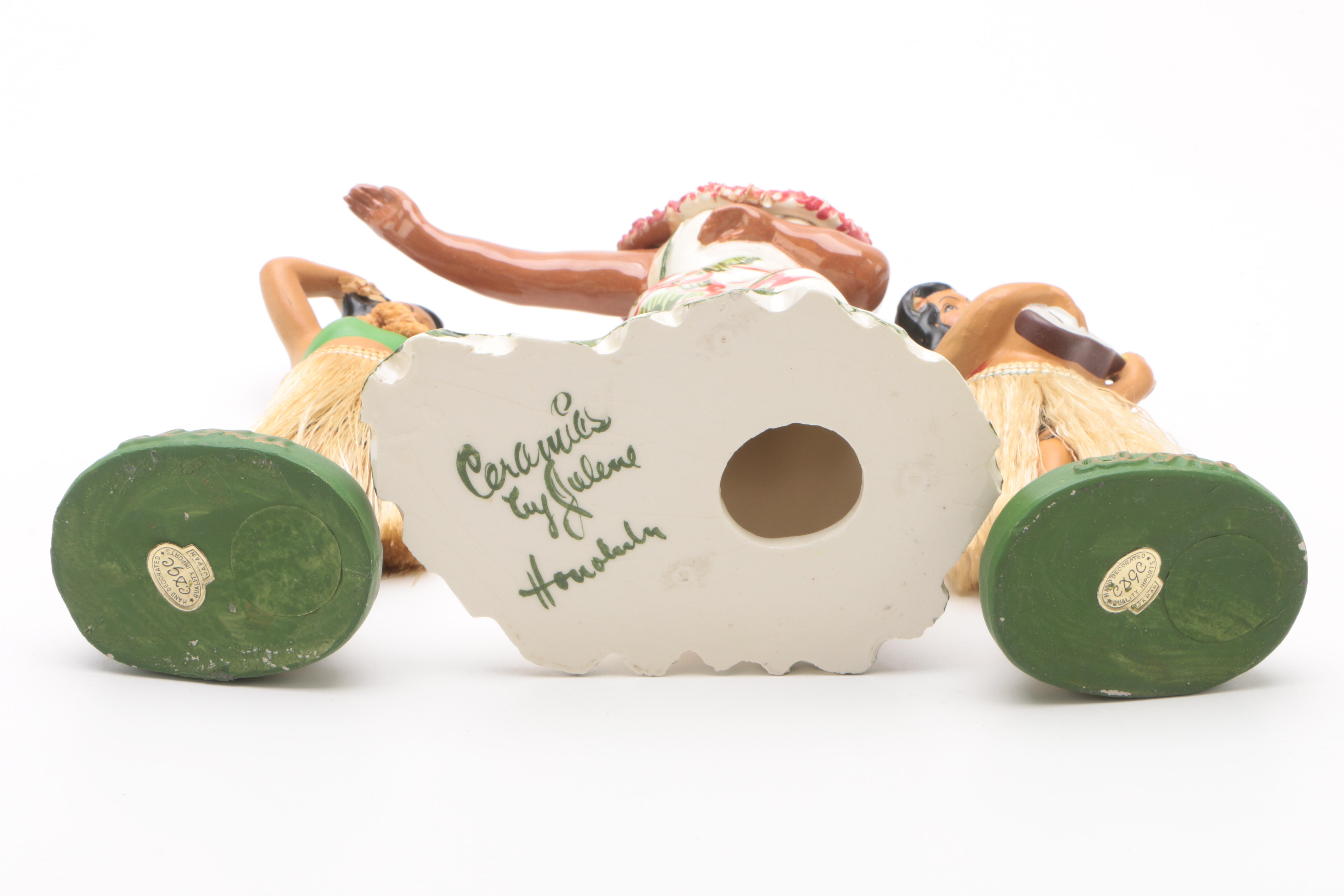 Vintage Signed Julene Mechler Hawaiian Dancer Figurine with CDGC Figurines