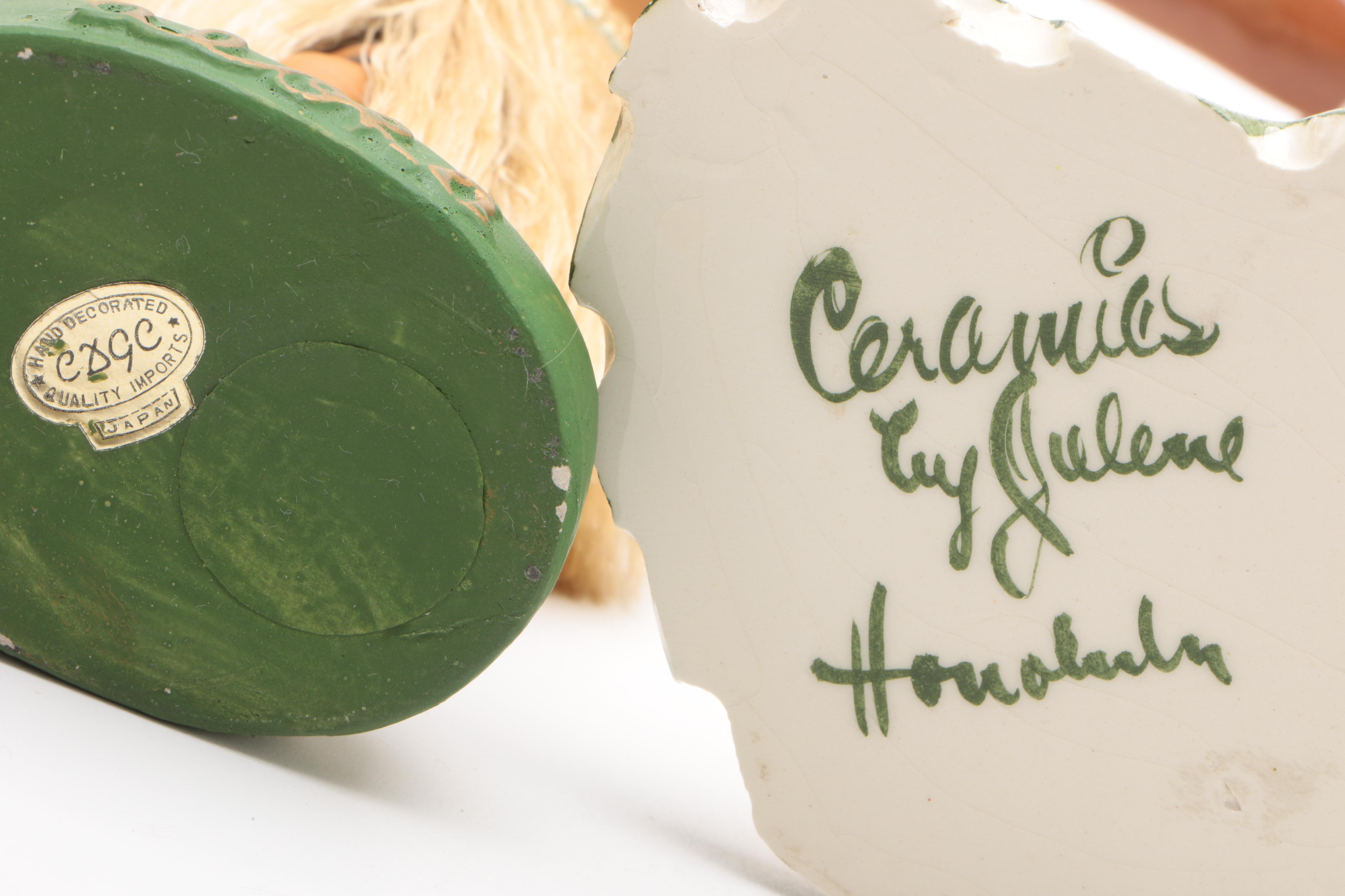 Vintage Signed Julene Mechler Hawaiian Dancer Figurine with CDGC Figurines