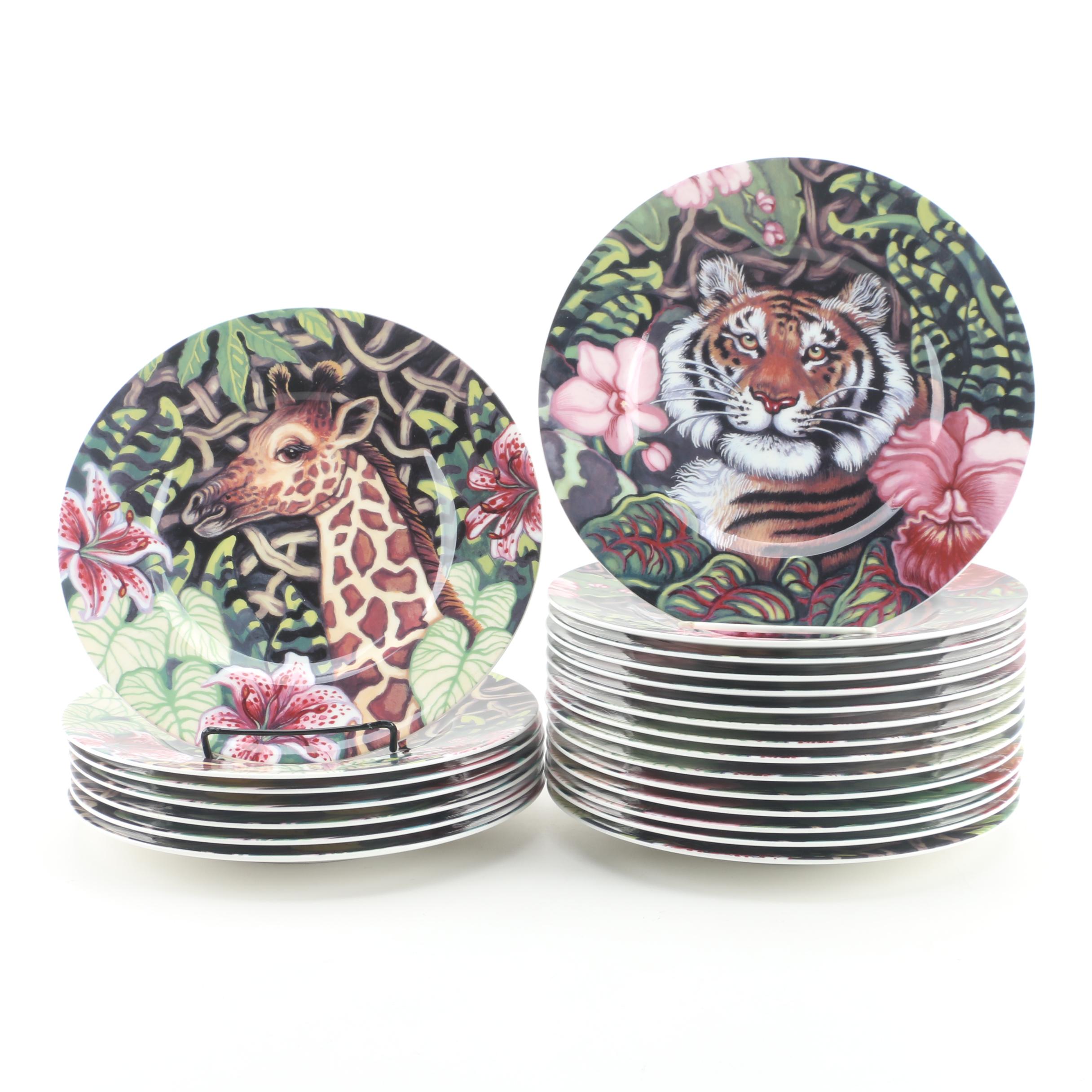 Fitz & Floyd "Exotic Jungle" Bone China Salad Plates