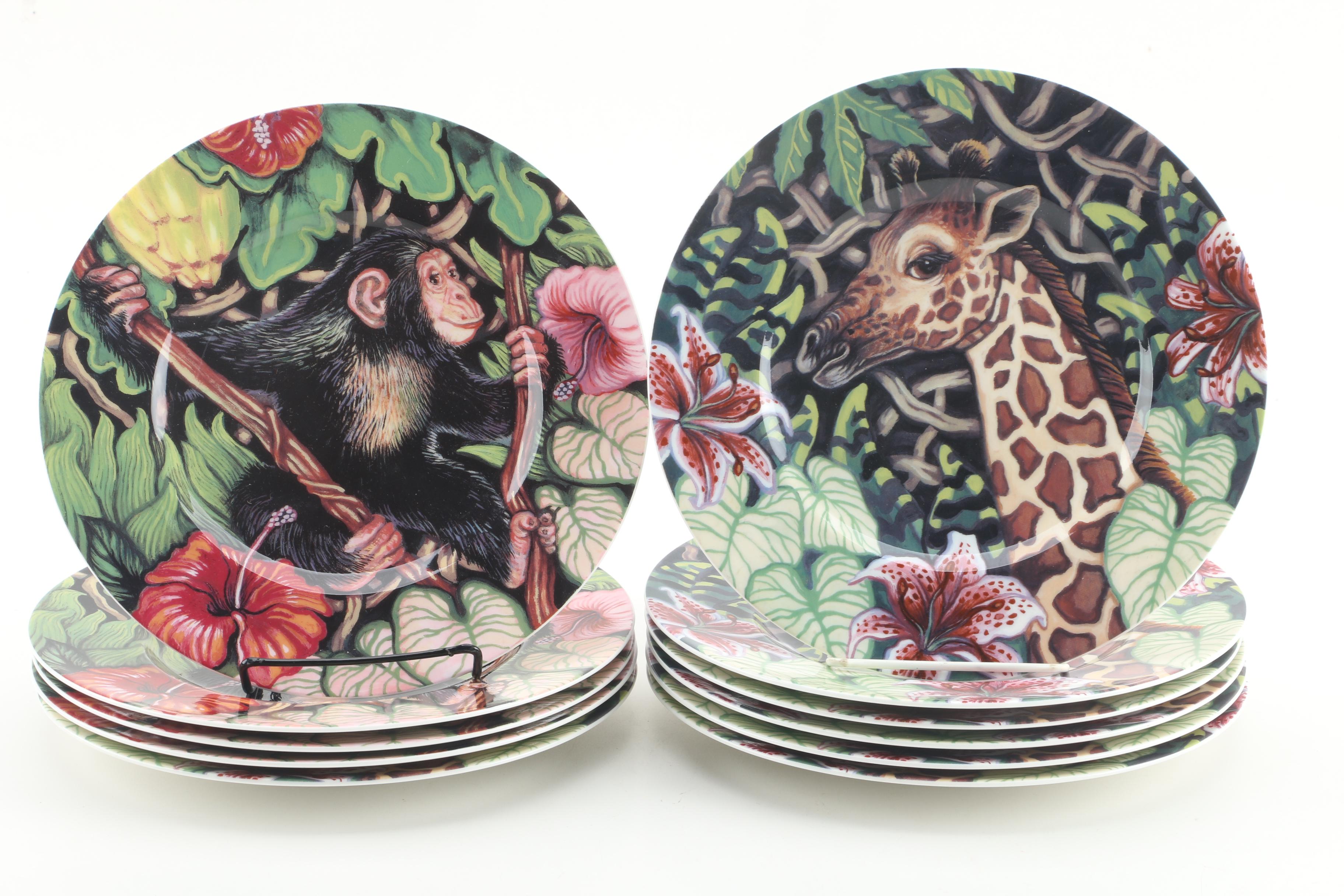 Fitz & Floyd "Exotic Jungle" Bone China Salad Plates