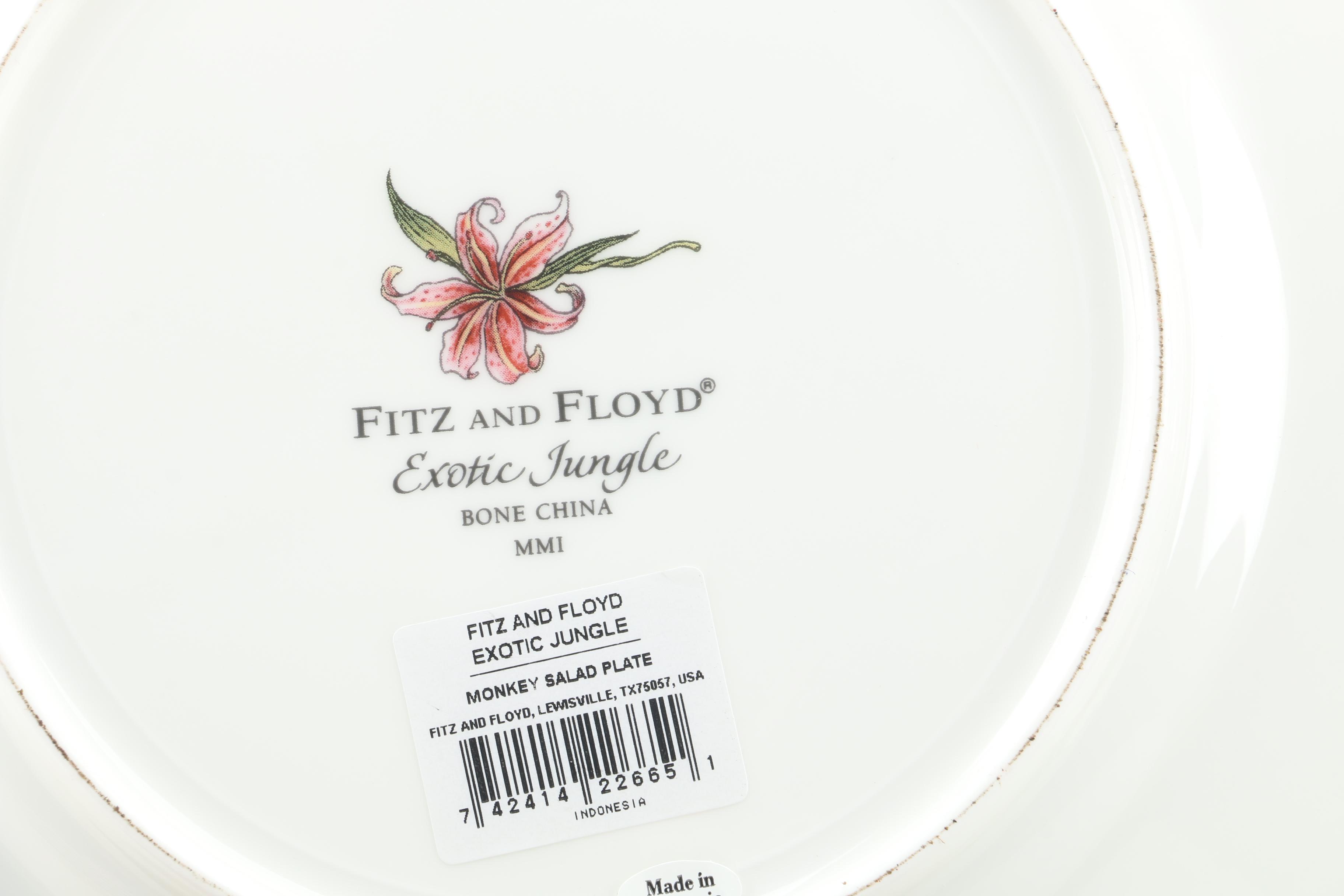 Fitz & Floyd "Exotic Jungle" Bone China Salad Plates