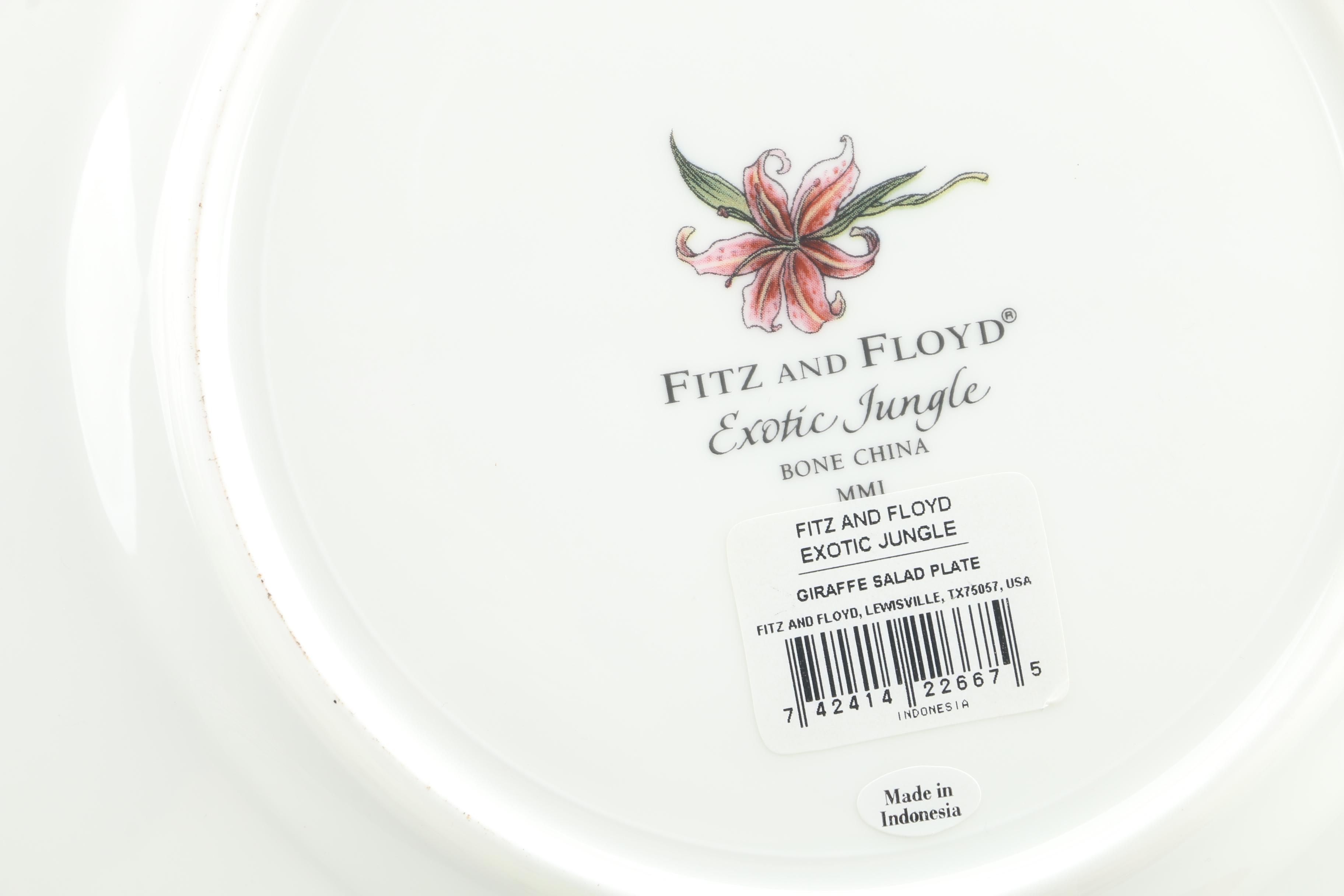 Fitz & Floyd "Exotic Jungle" Bone China Salad Plates