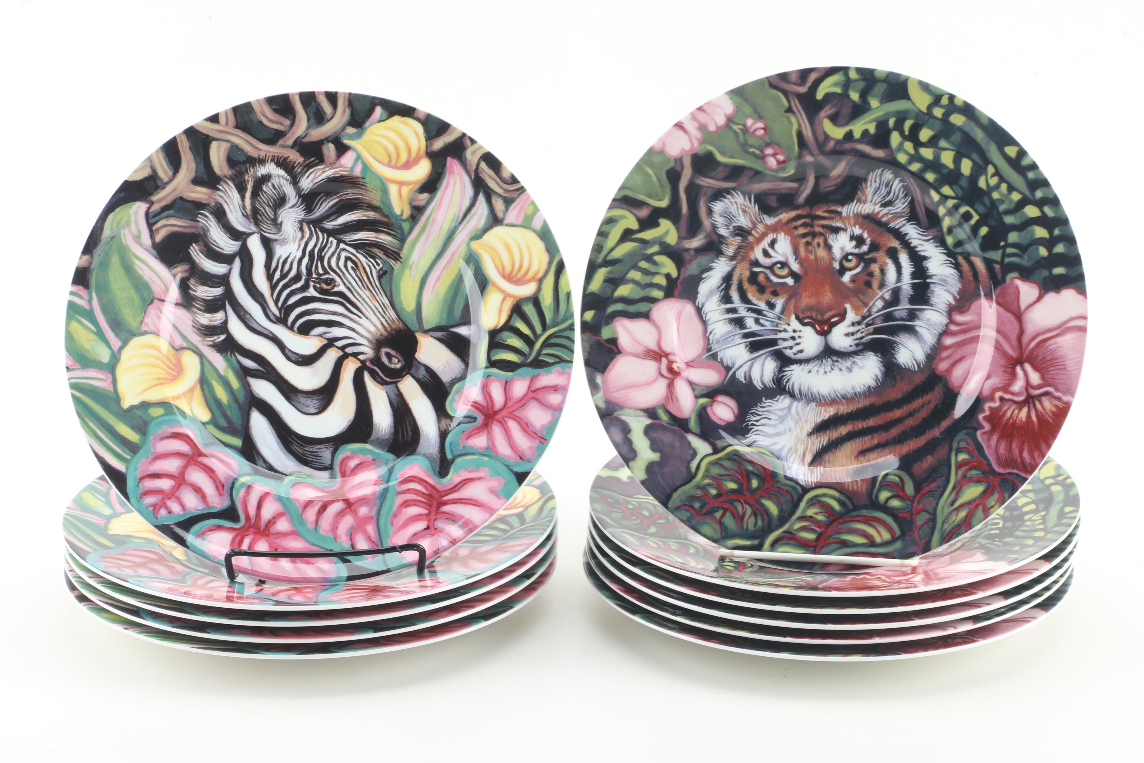 Fitz & Floyd "Exotic Jungle" Bone China Salad Plates
