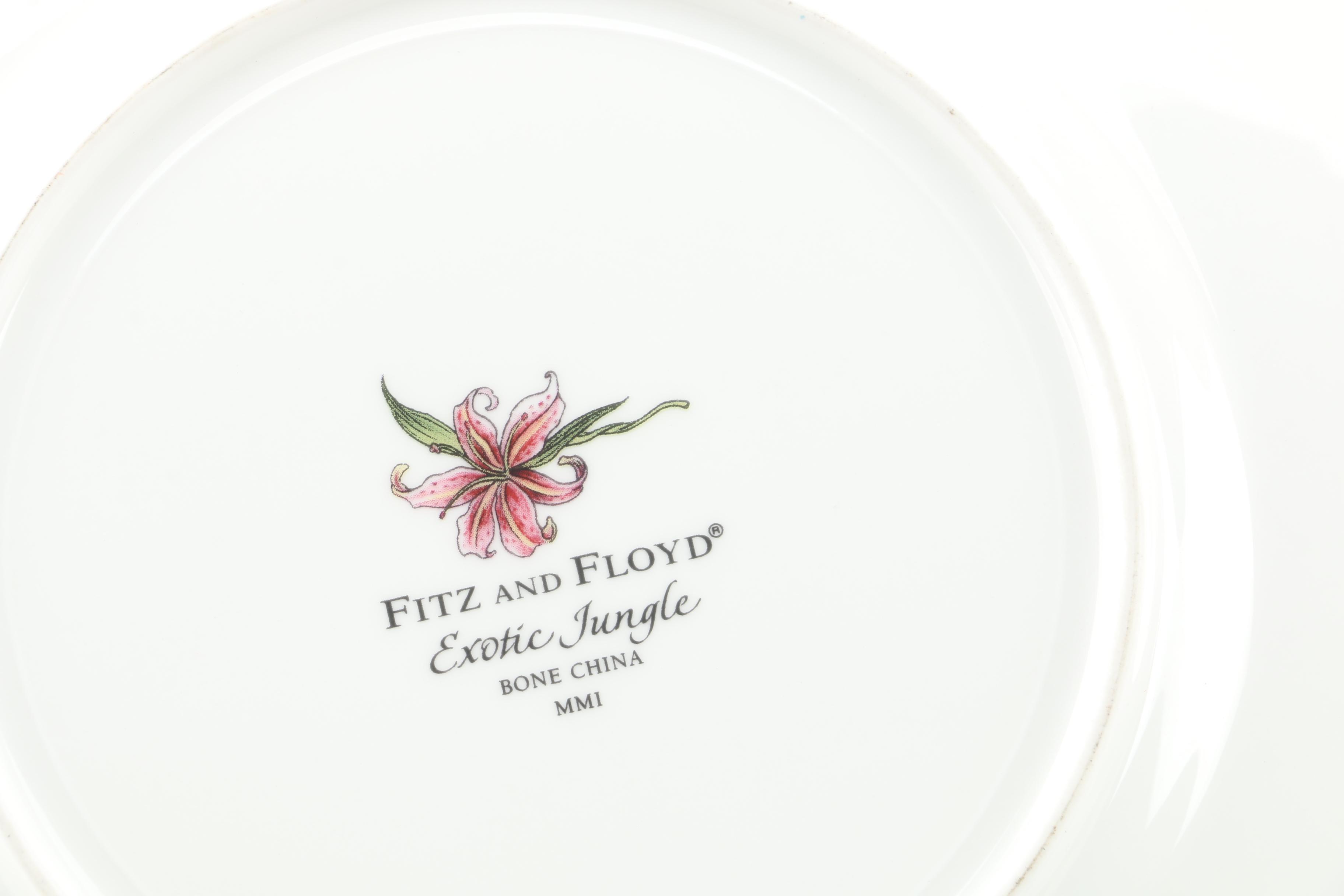 Fitz & Floyd "Exotic Jungle" Bone China Salad Plates
