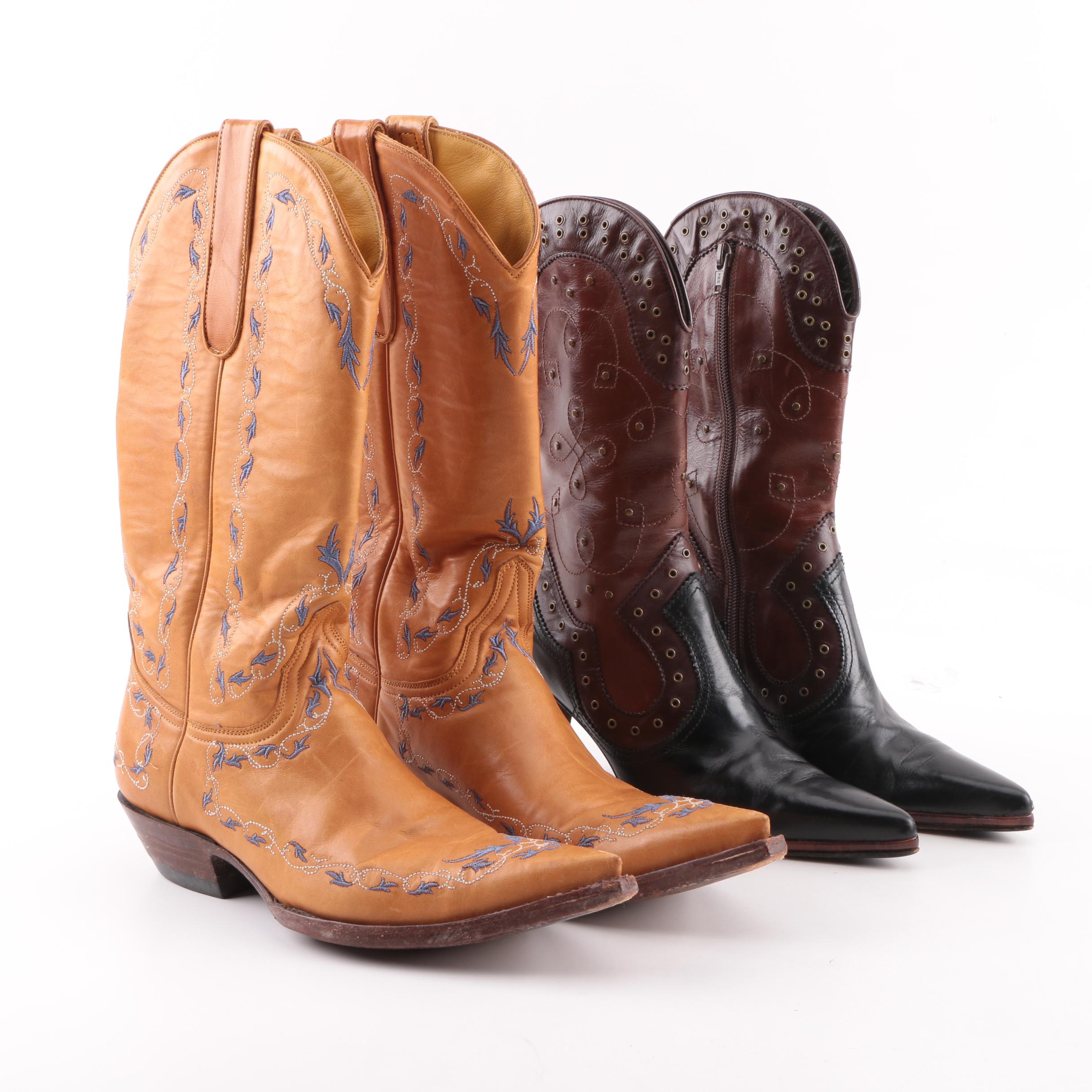 Women's Old Gringo Cowboy and Stuart Weitzman Western Inspired Leather Boots