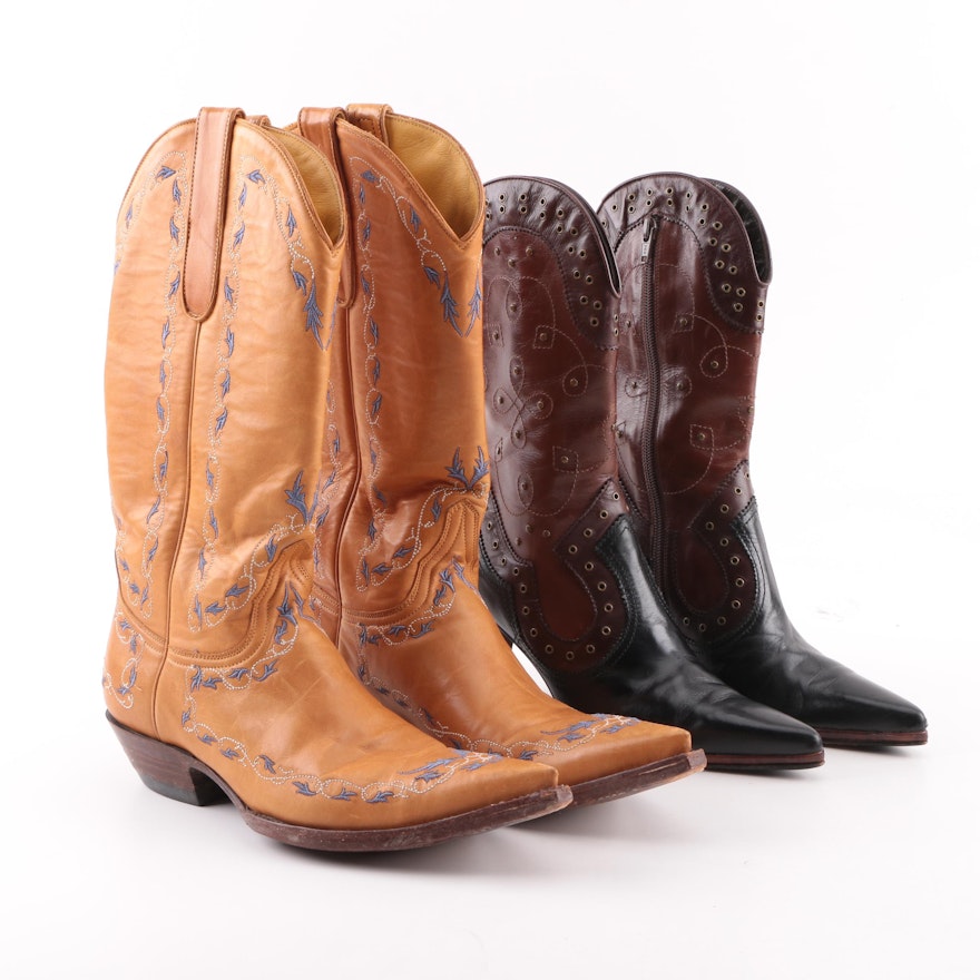 Women's Old Gringo Cowboy and Stuart Weitzman Western Inspired Leather Boots