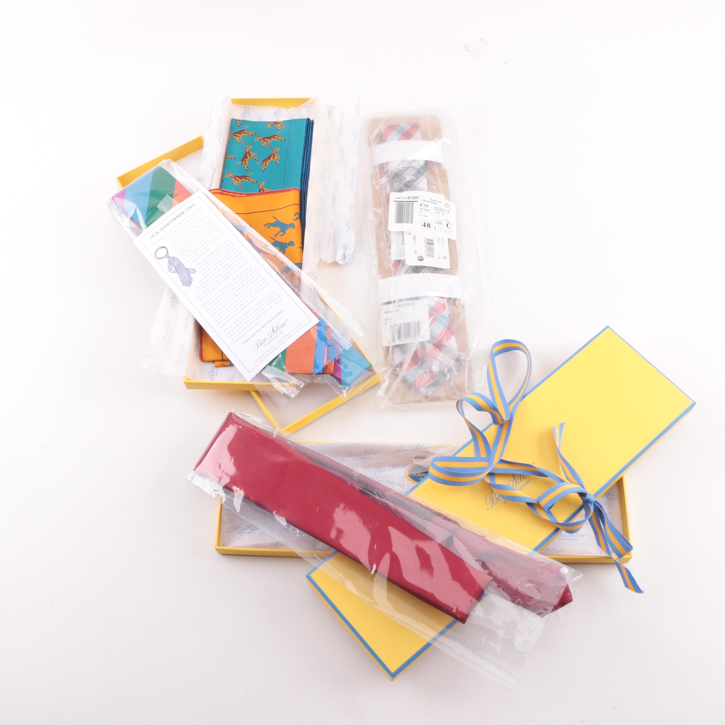 Men's Neckties and Handkerchiefs including Ben Silver