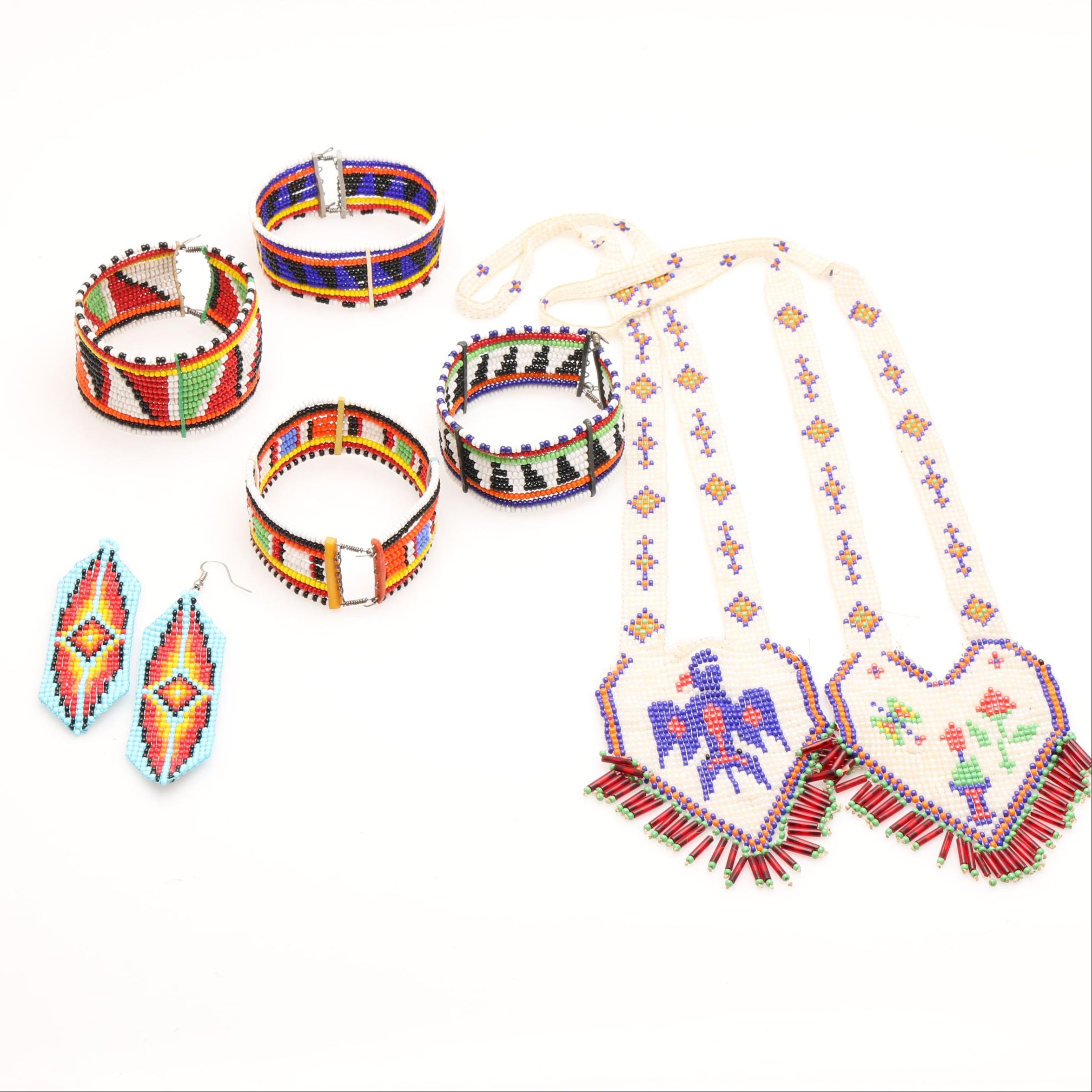 Collection of Hand Beaded Native American Jewelry