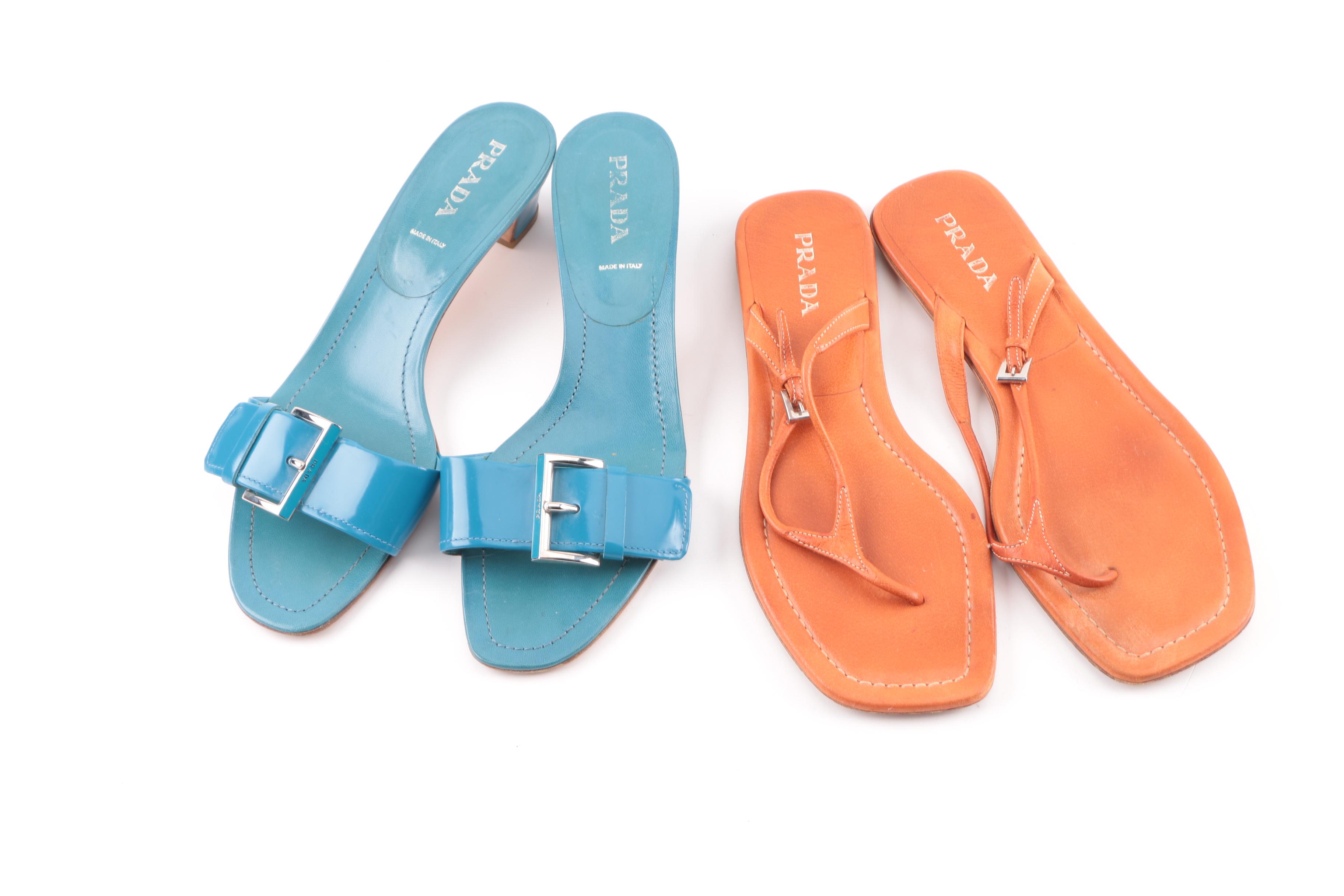 Prada Leather Sandals and Flats