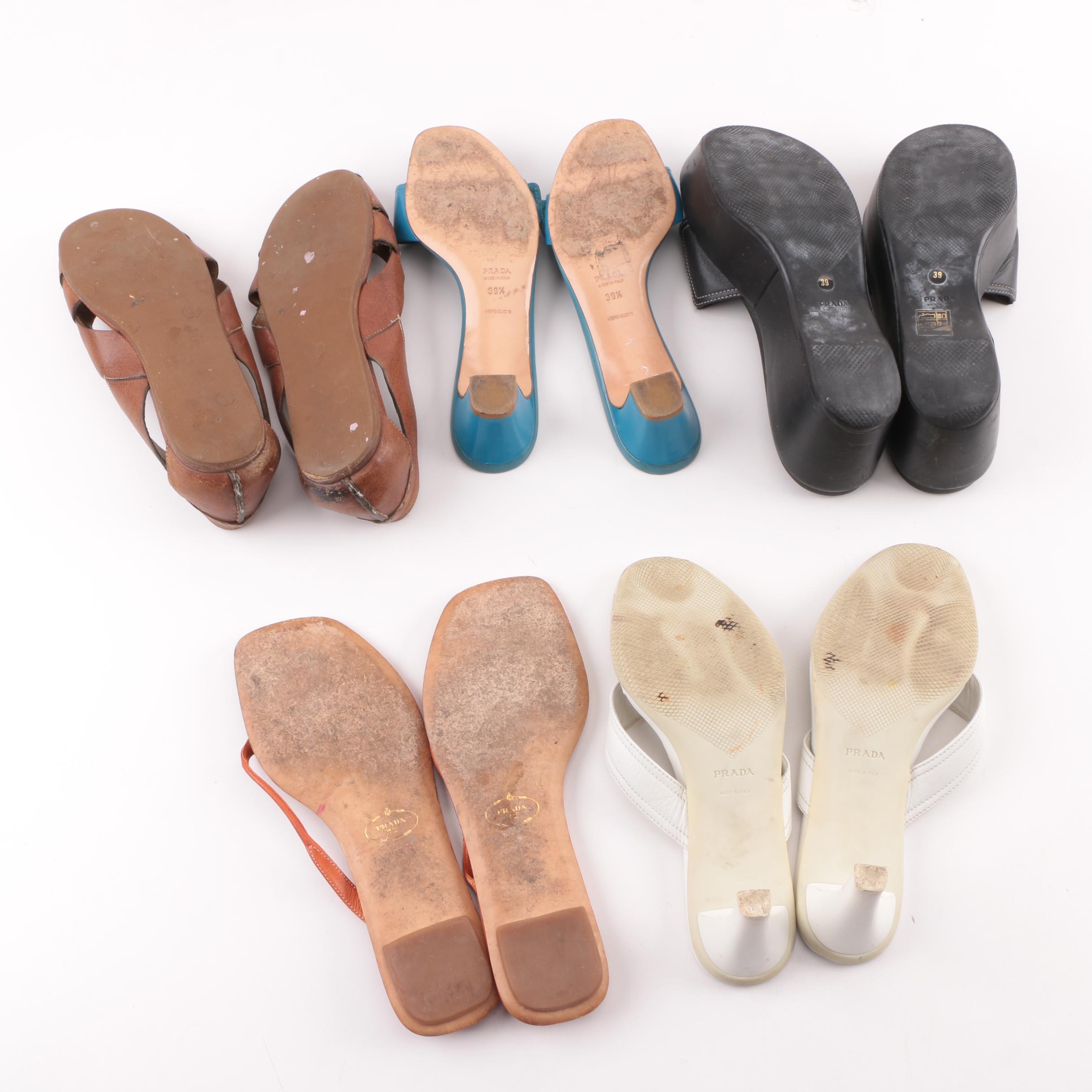 Prada Leather Sandals and Flats
