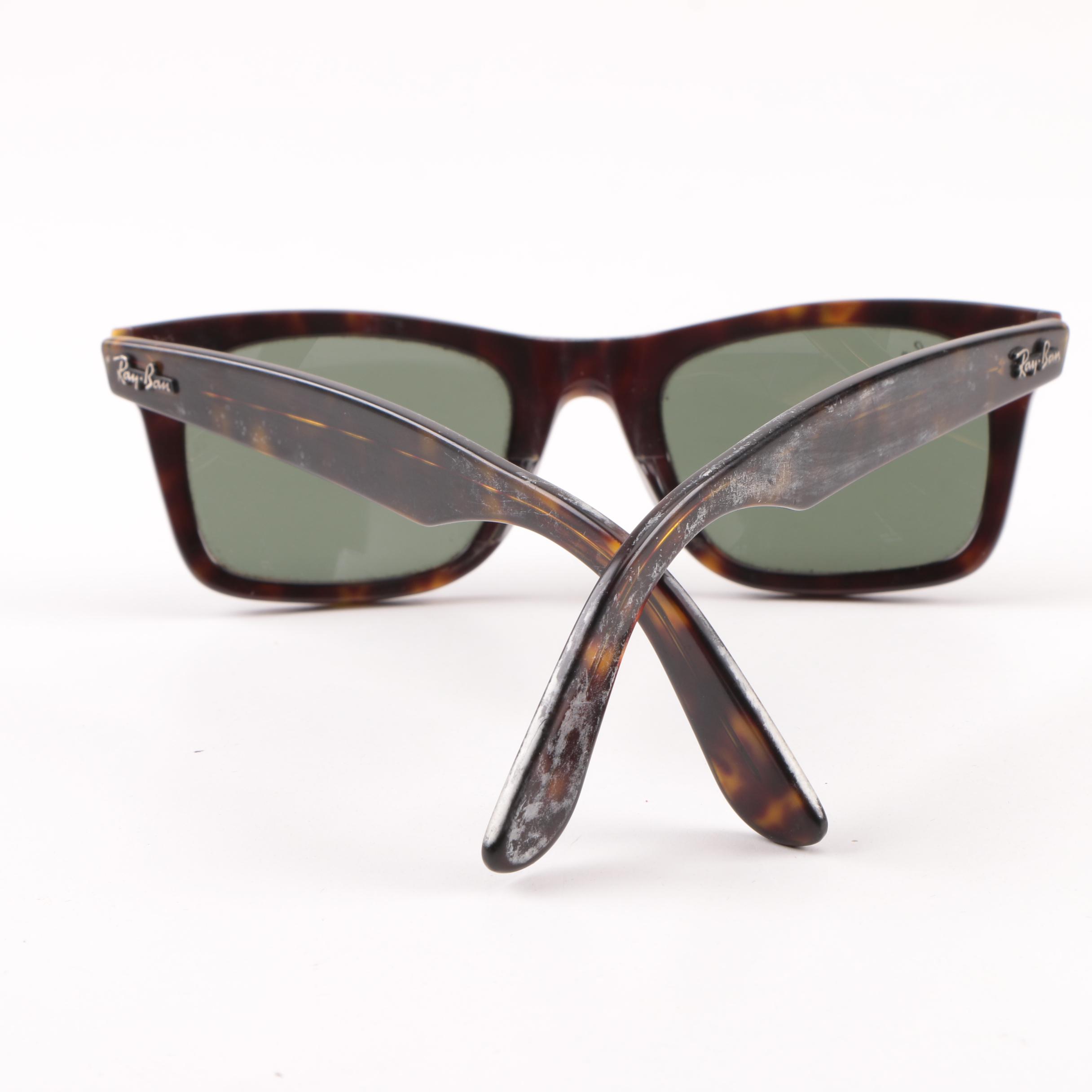 Vintage Ray-Ban RB 2151 Wayfarer Square Tortoiseshell Style Sunglasses with Case