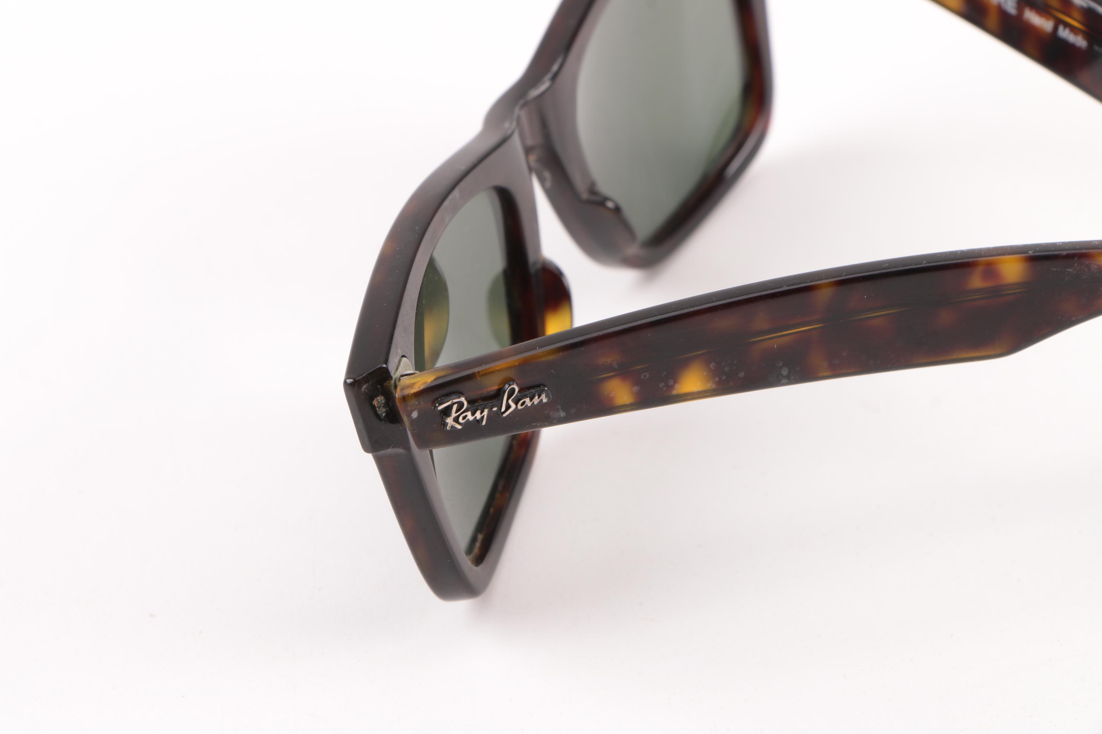 Vintage Ray-Ban RB 2151 Wayfarer Square Tortoiseshell Style Sunglasses with Case