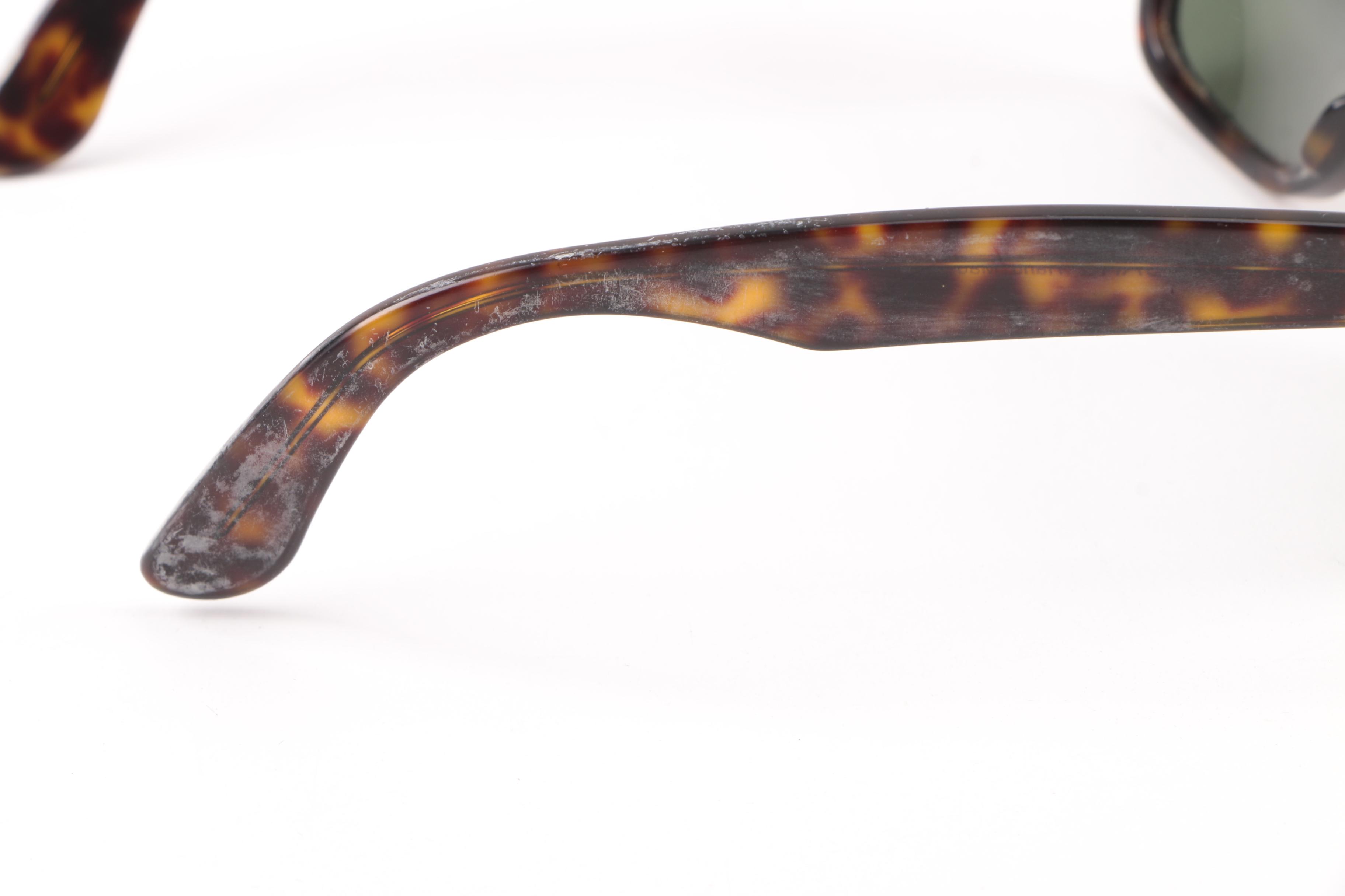 Vintage Ray-Ban RB 2151 Wayfarer Square Tortoiseshell Style Sunglasses with Case