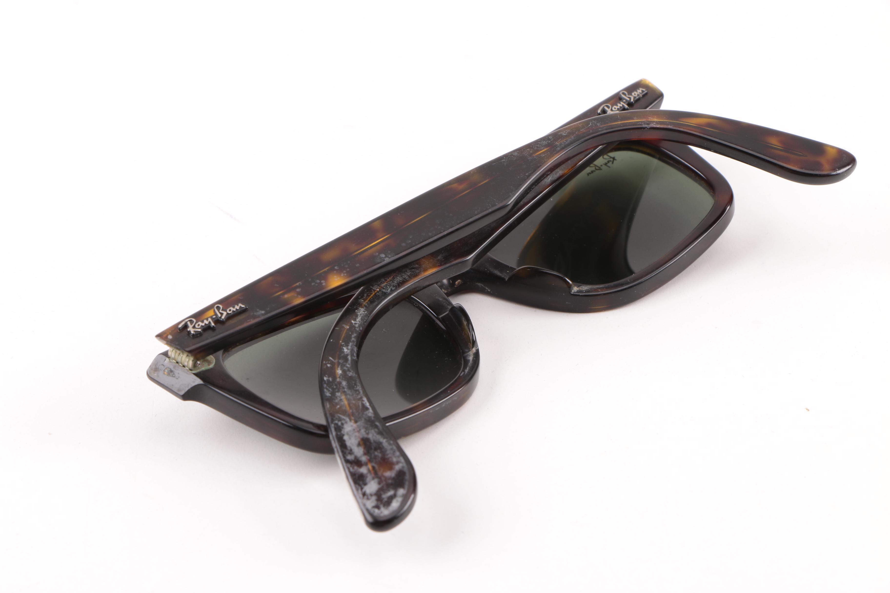Vintage Ray-Ban RB 2151 Wayfarer Square Tortoiseshell Style Sunglasses with Case