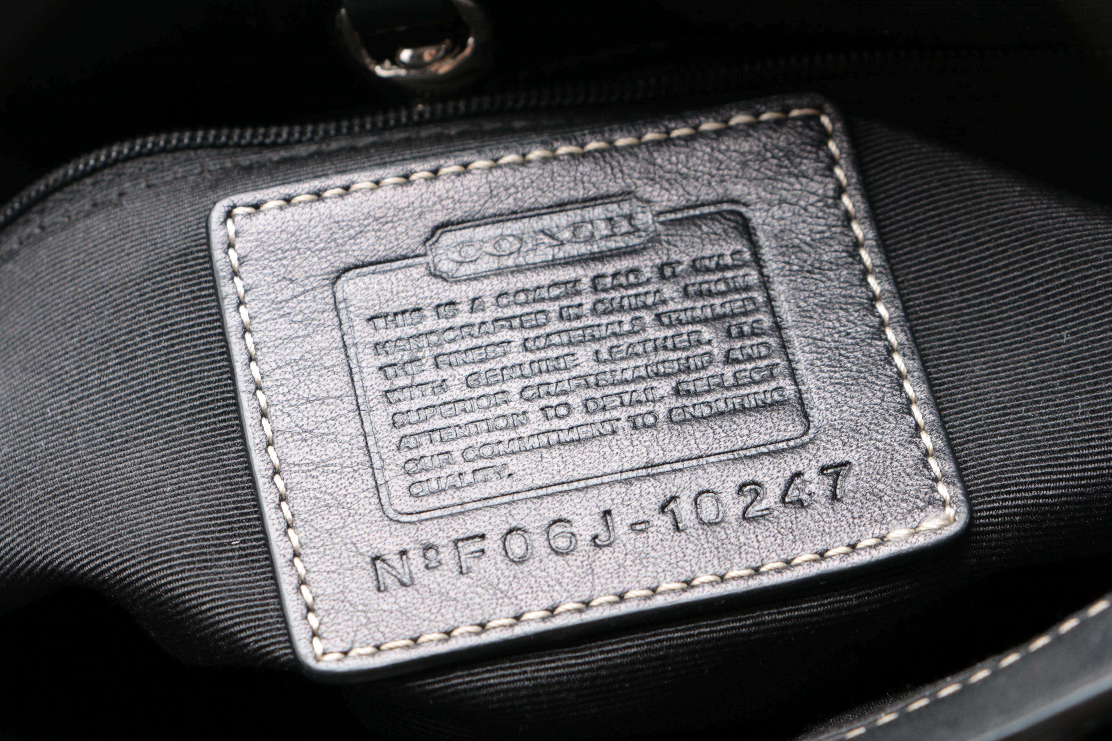 Coach Hampton Black Signature Canvas Handbag