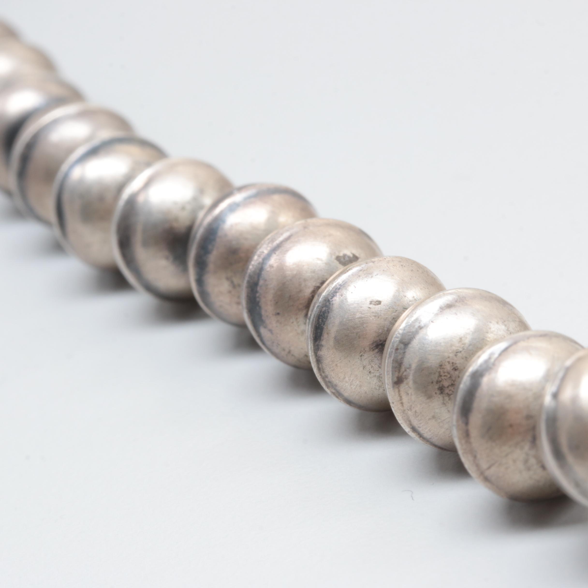 Johnny Pitchlynn Choctaw Sterling Silver Turquoise Necklace