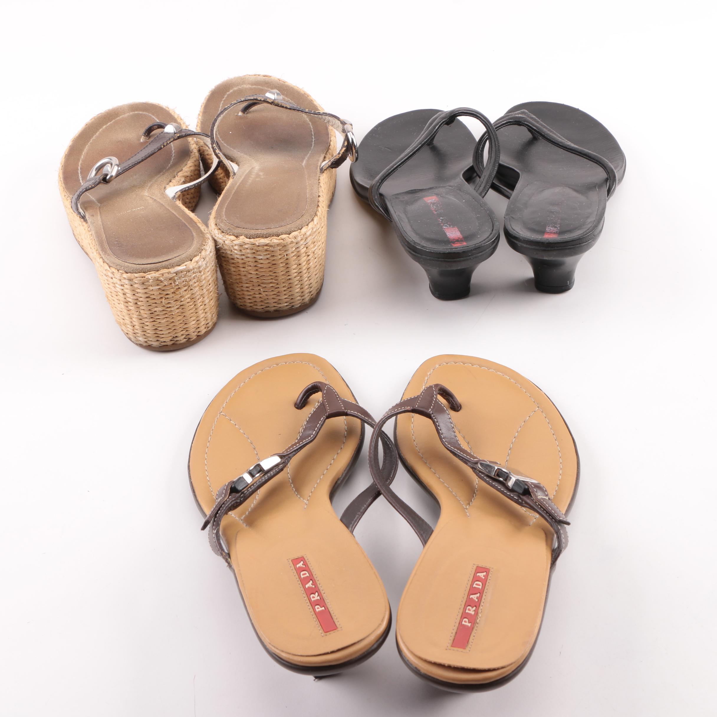 Prada Thong Sandals Including Platform Espadrilles