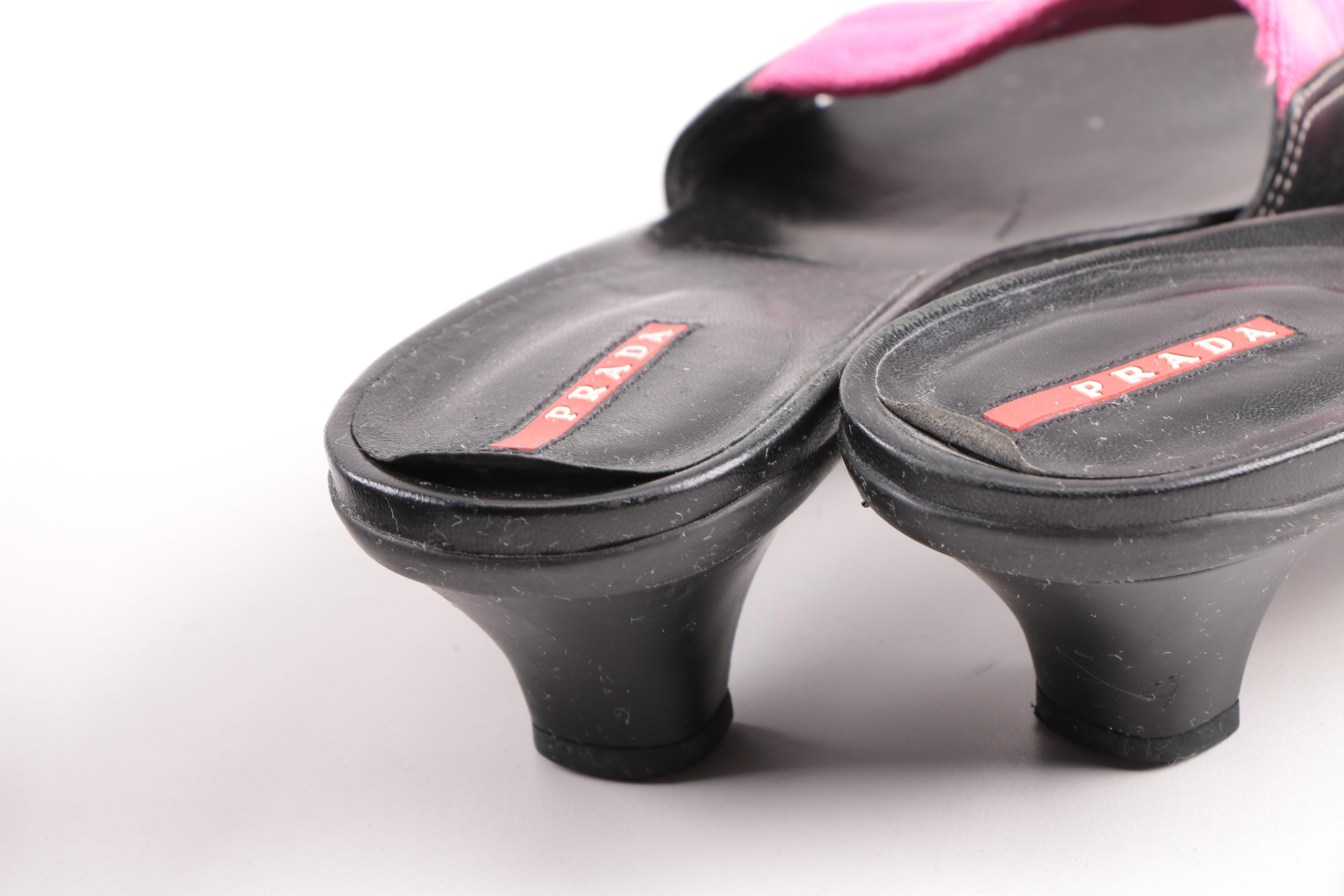 Prada Black Leather Pumps and Slides