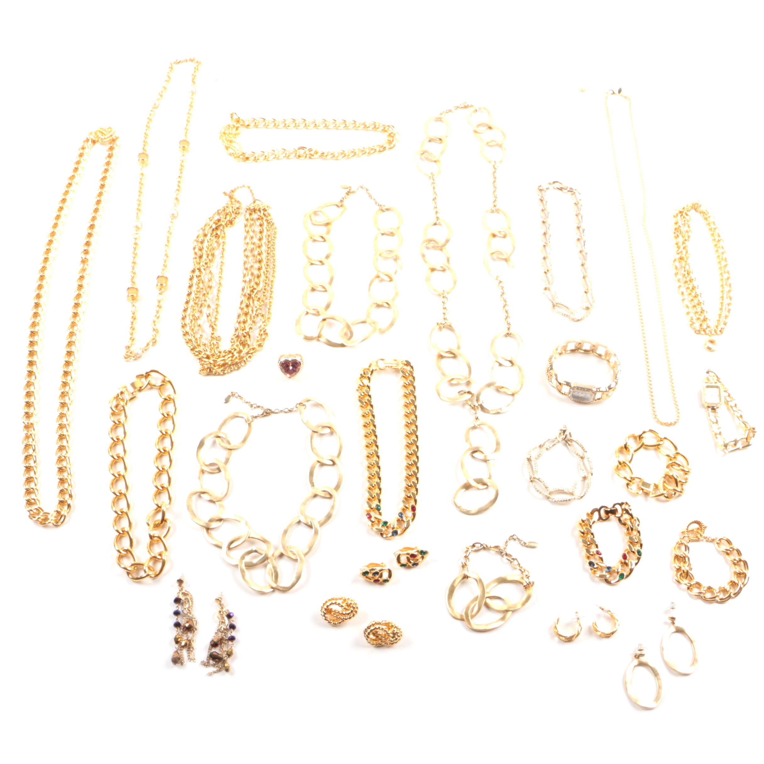 Susan Lucci Gold Tone Statement Costume Jewelry with Imitation Pearl