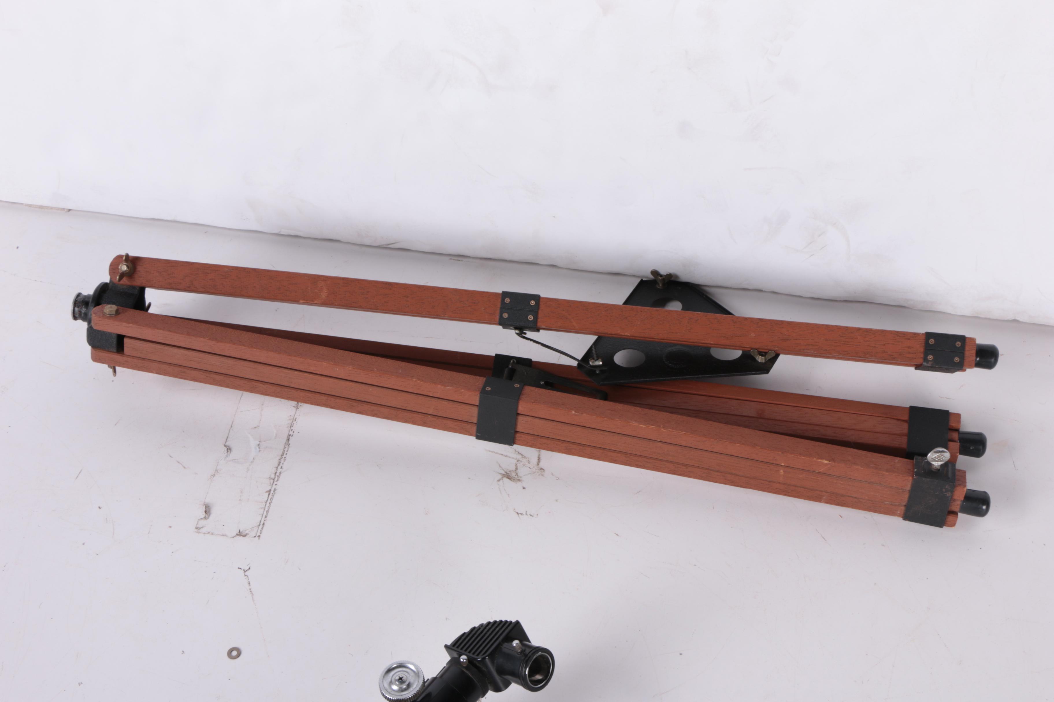 Vintage Bushnell Sky Chief II Telescope with Wooden Tripod