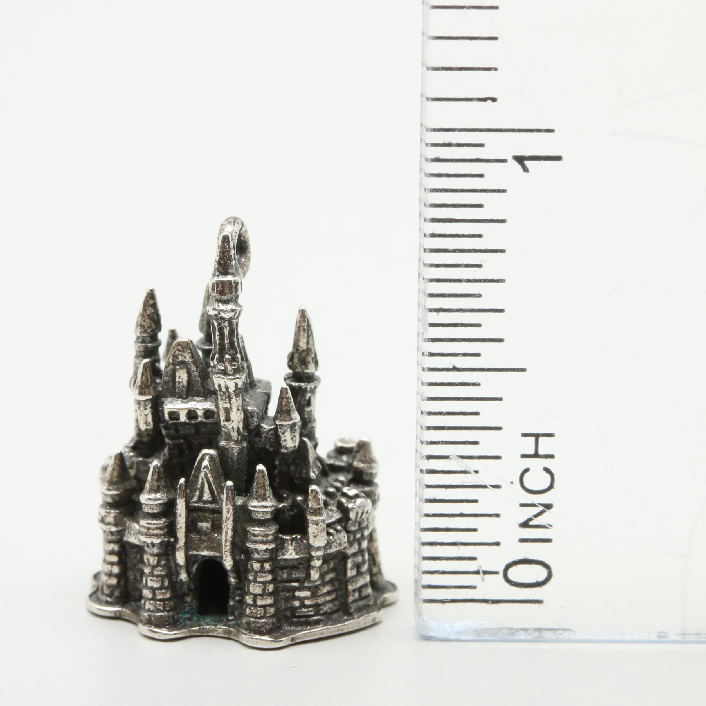 Disney Sterling Silver Castle Charm and Silver Tone Donald Duck Charms