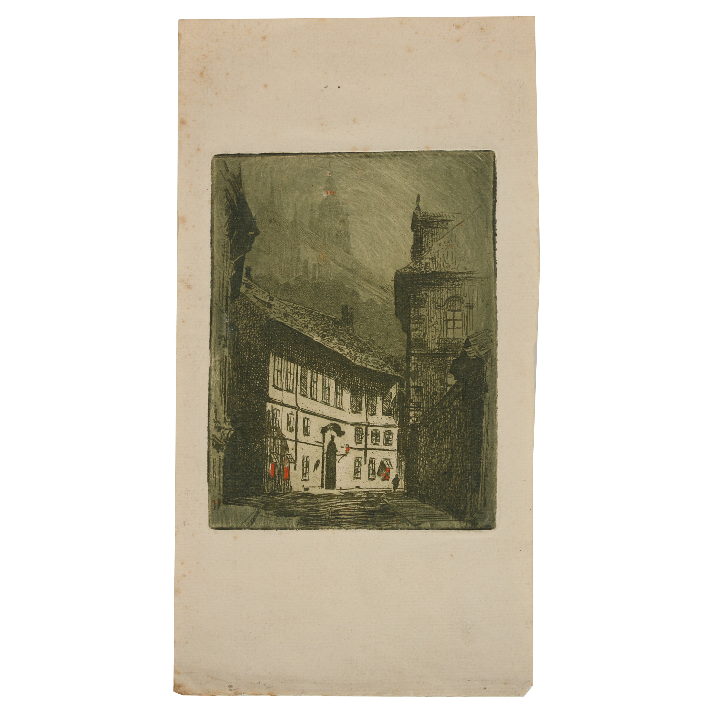 Robert Whitmore Etching with Aquatint "Street in Prague"