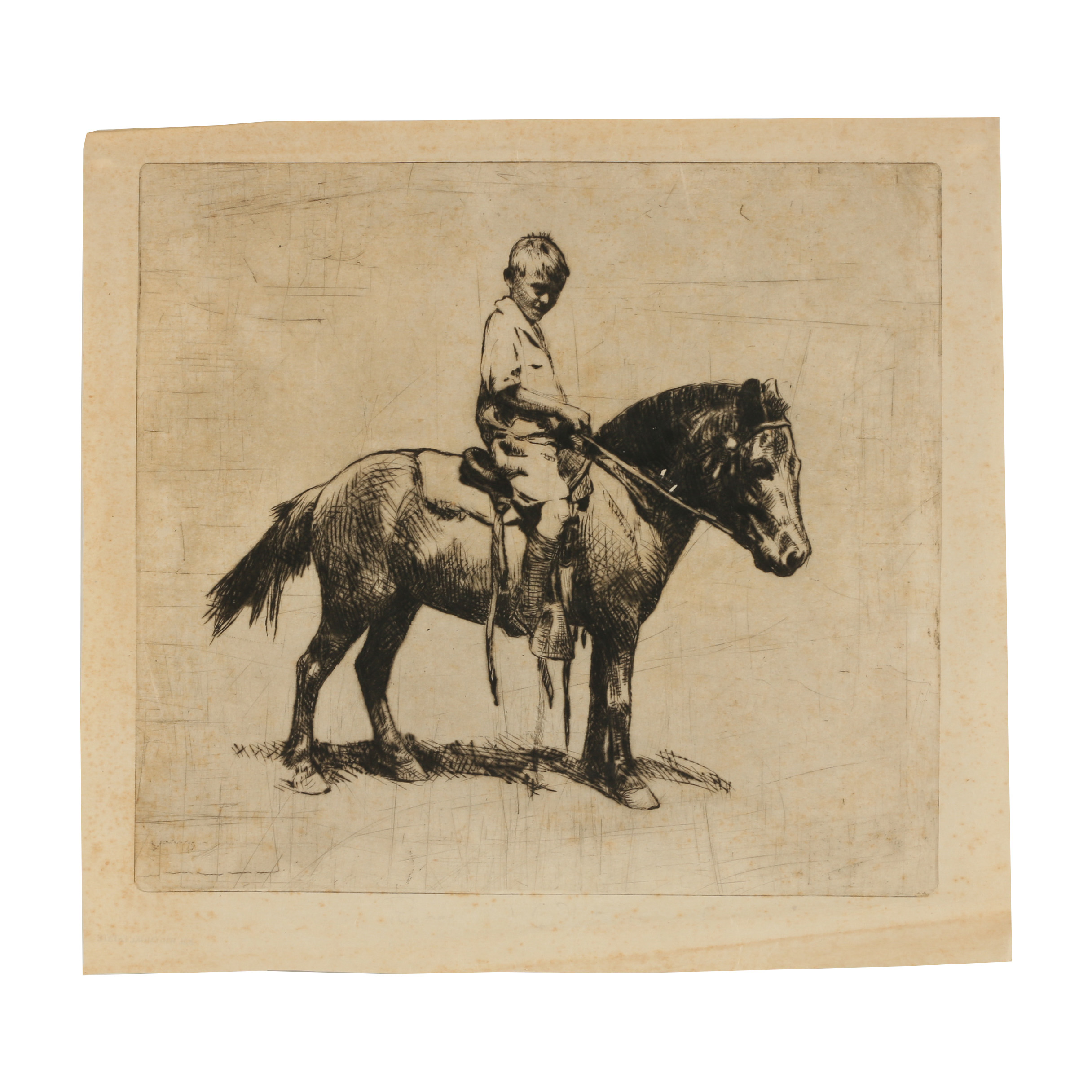 Robert Whitmore Drypoint Engraving "Billy"