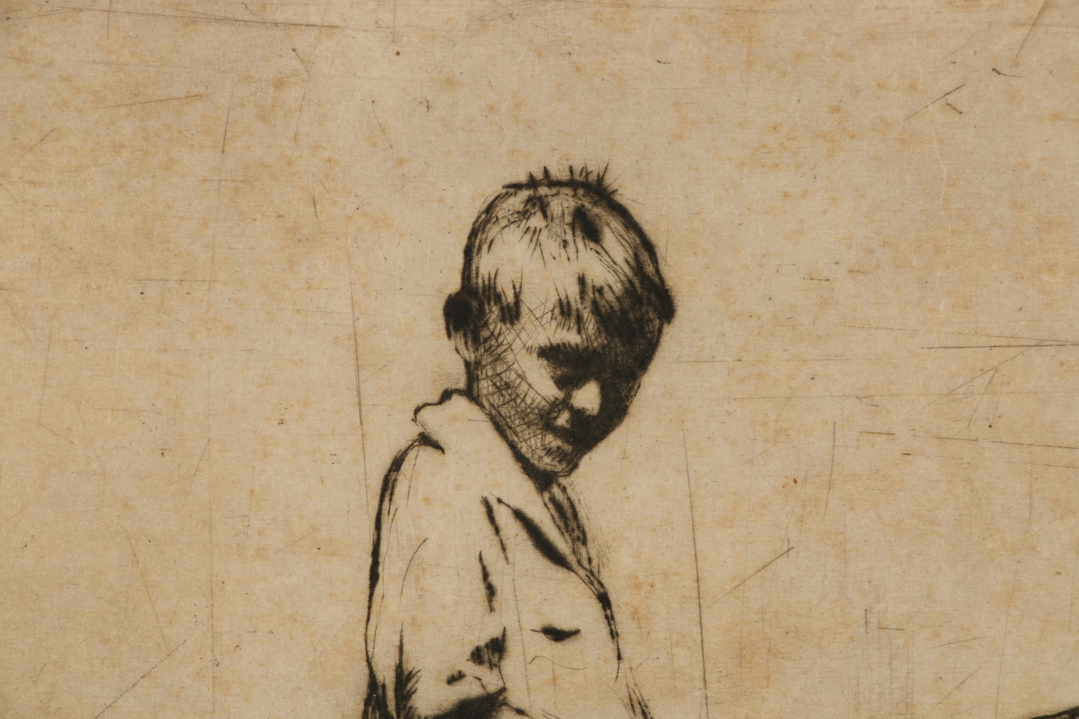 Robert Whitmore Drypoint Engraving "Billy"