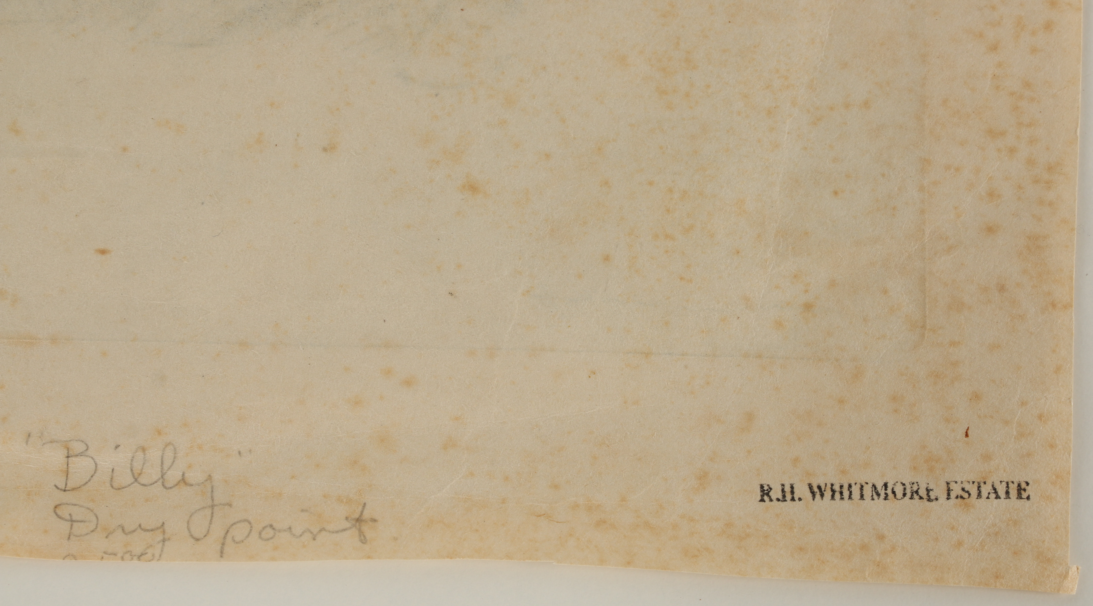 Robert Whitmore Drypoint Engraving "Billy"