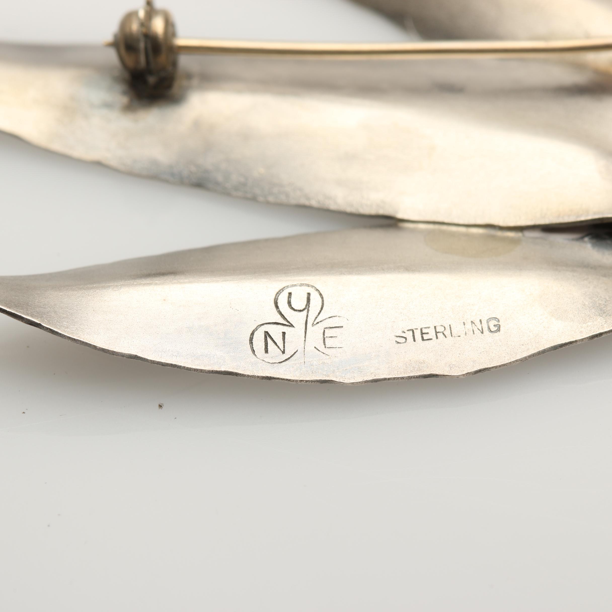 Vintage Floral Sterling Silver Brooches