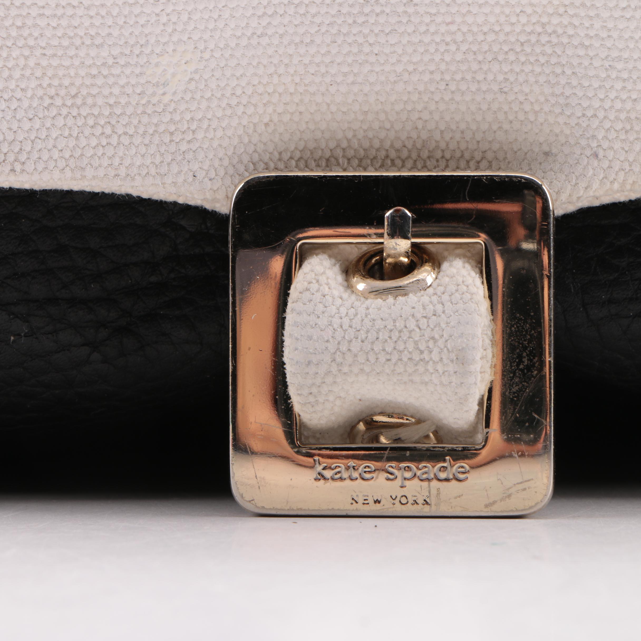 Kate Spade New York Black and White Leather and Canvas Tote and iPhone 6 Case