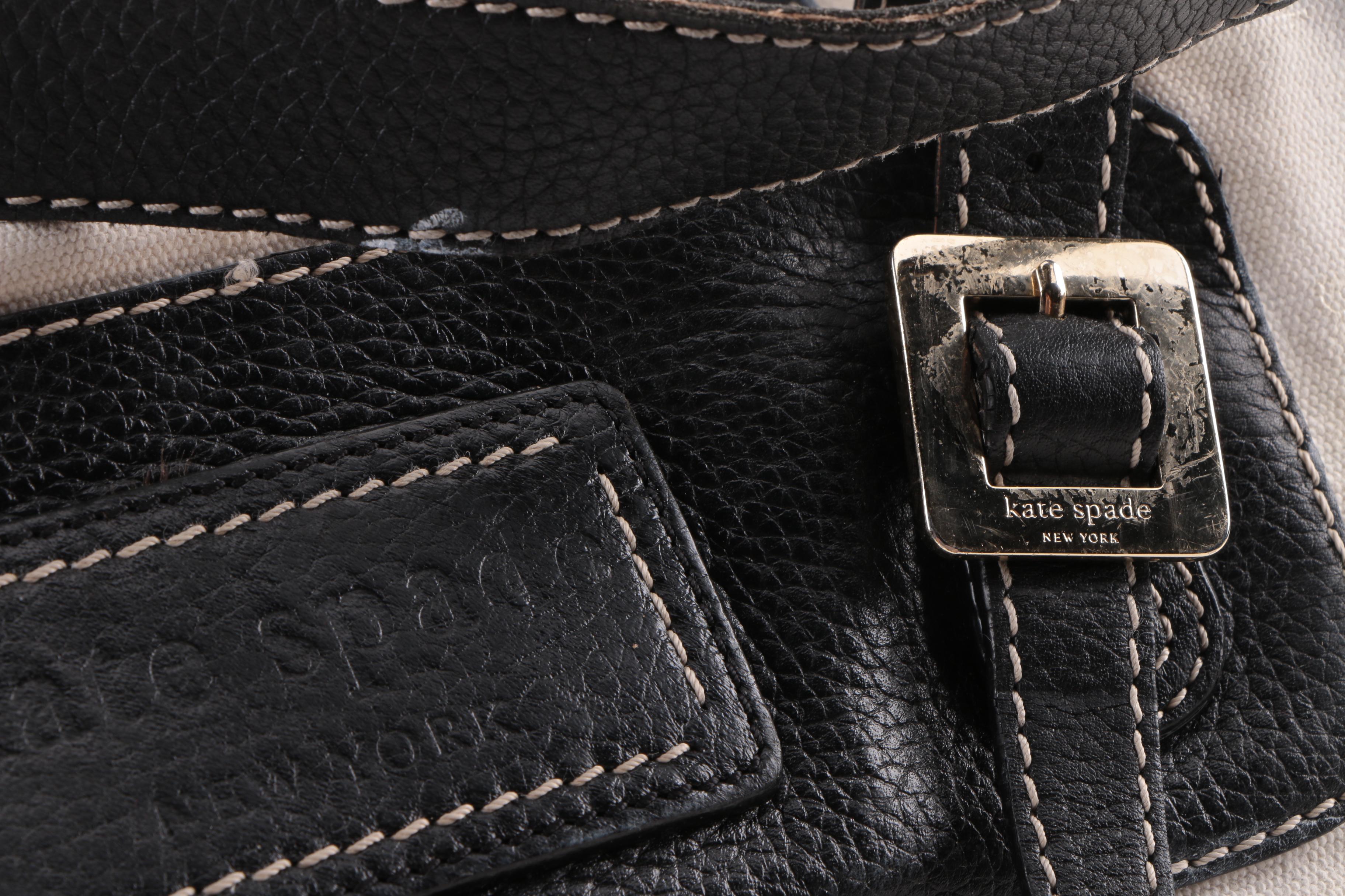 Kate Spade New York Black and White Leather and Canvas Tote and iPhone 6 Case