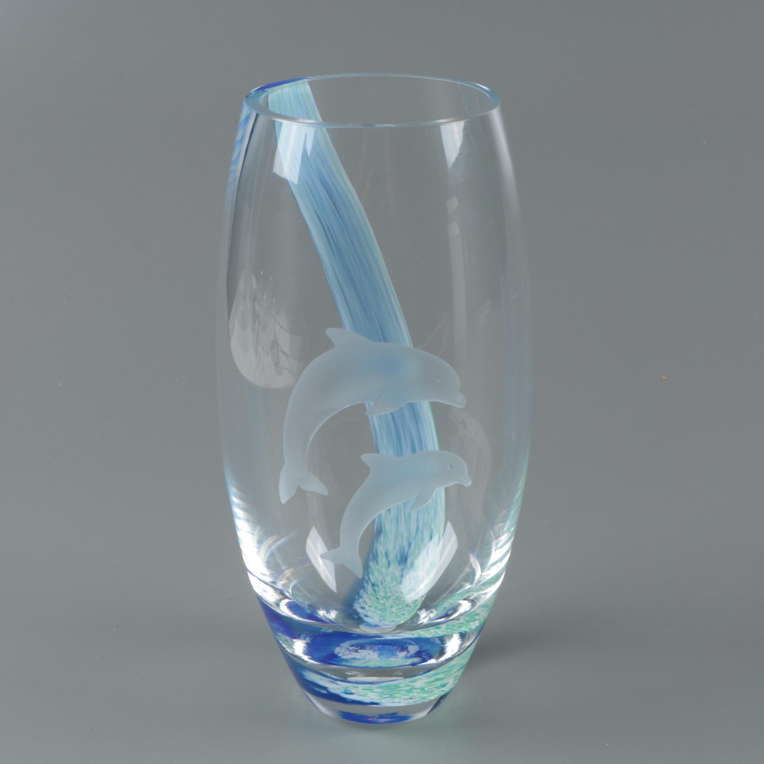 Lenox Crystal "Dolphin" Vase