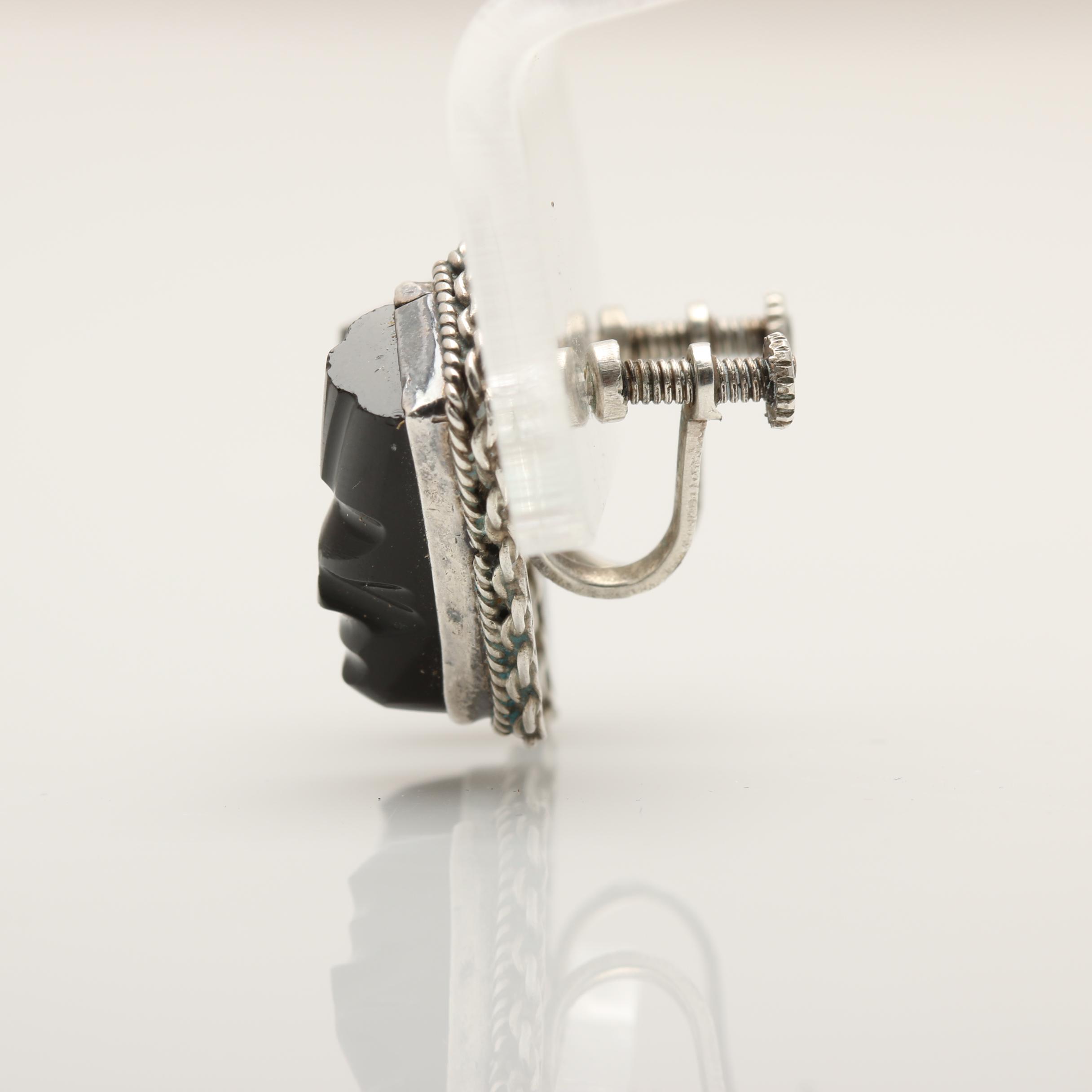 Vintage Sterling Earrings Including Taxco, Onyx, and Sodalite