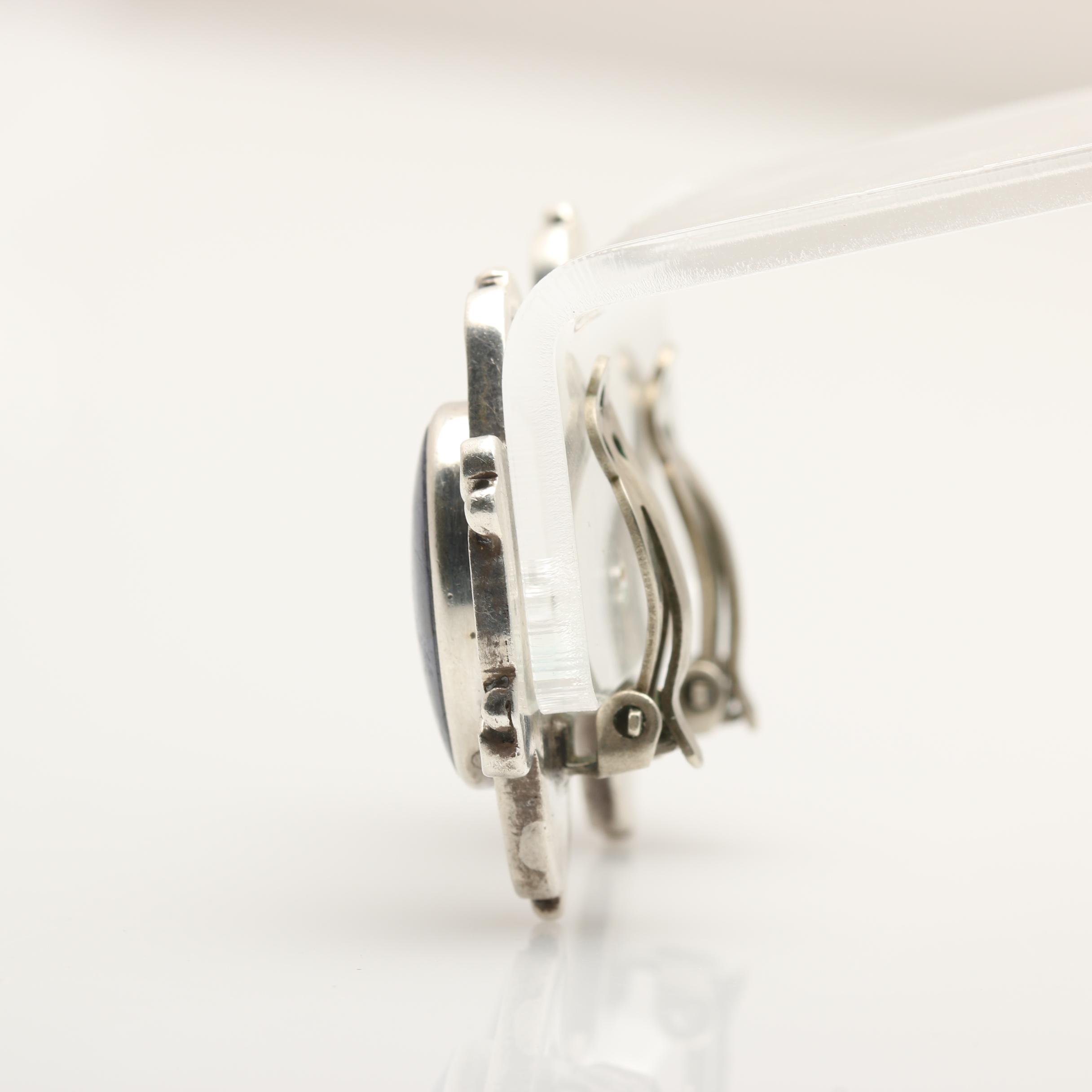 Vintage Sterling Earrings Including Taxco, Onyx, and Sodalite