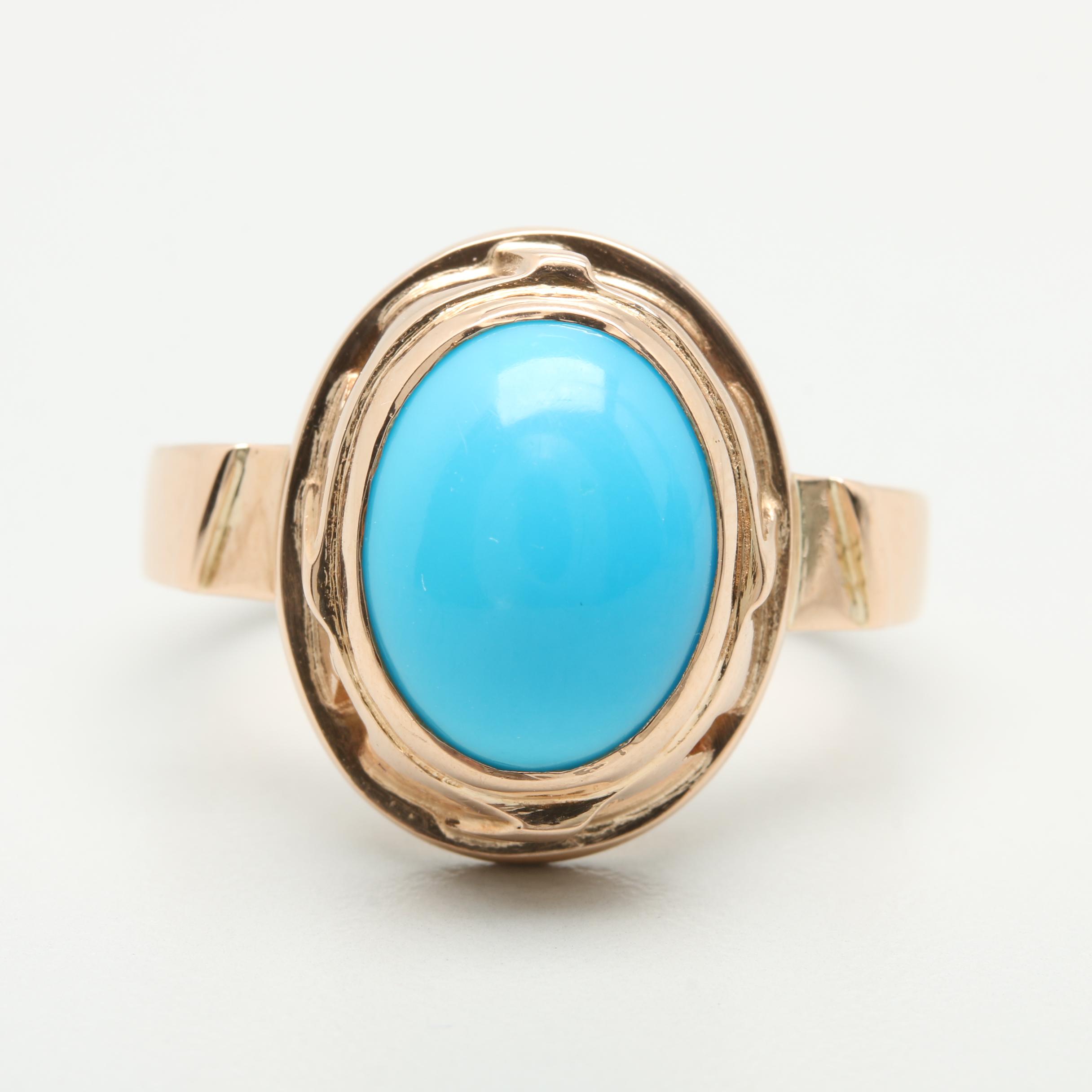 14K Rose Gold Turquoise Ring