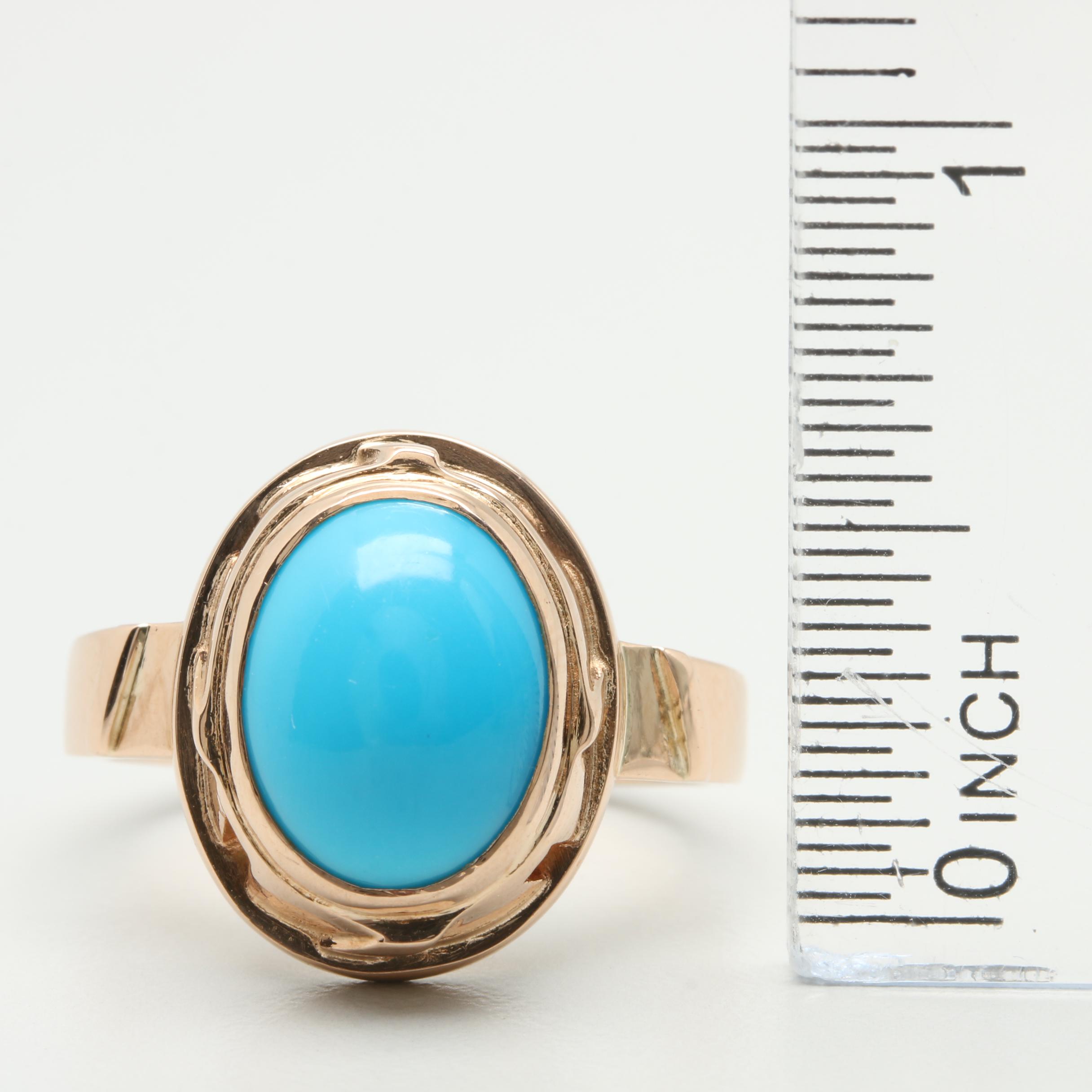 14K Rose Gold Turquoise Ring