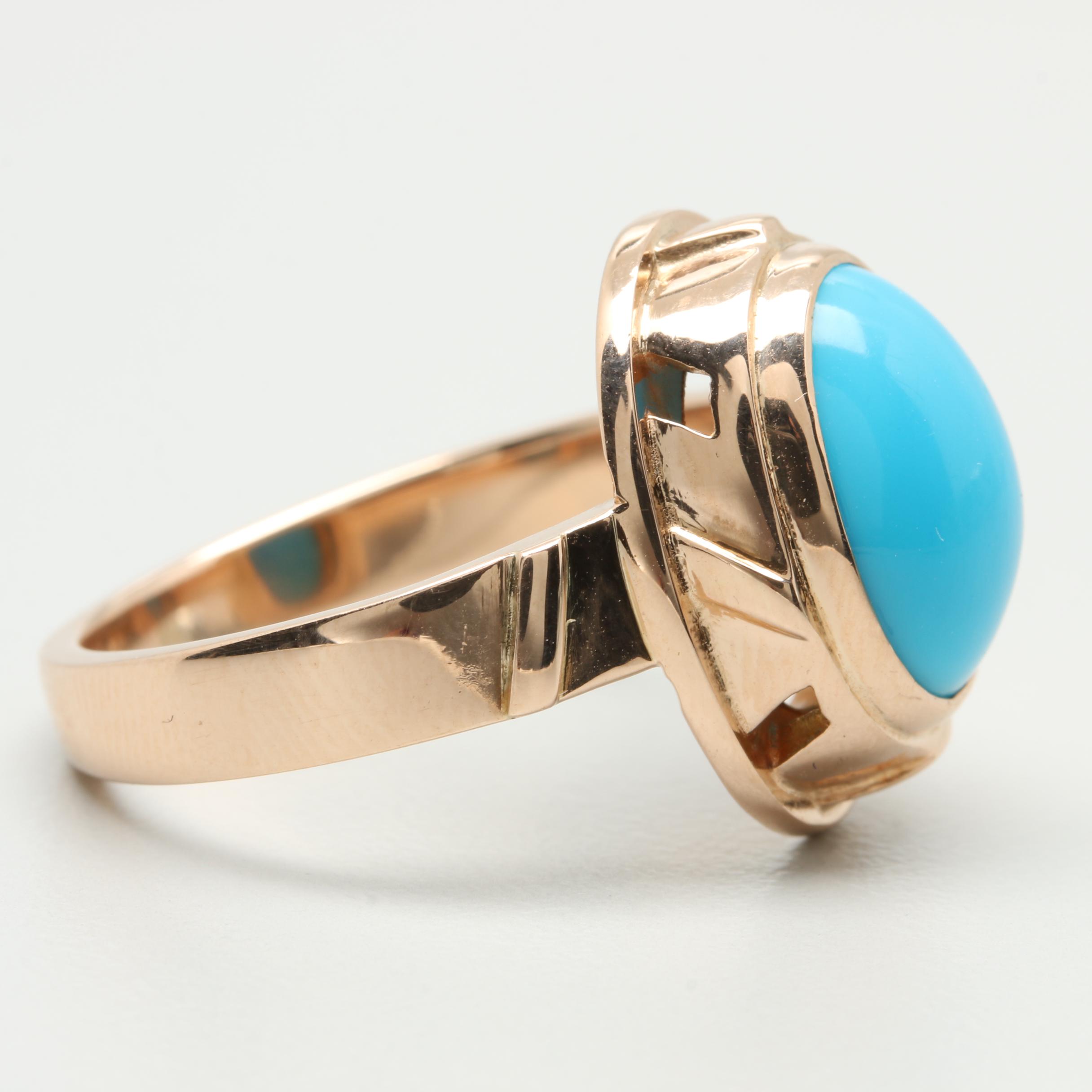 14K Rose Gold Turquoise Ring