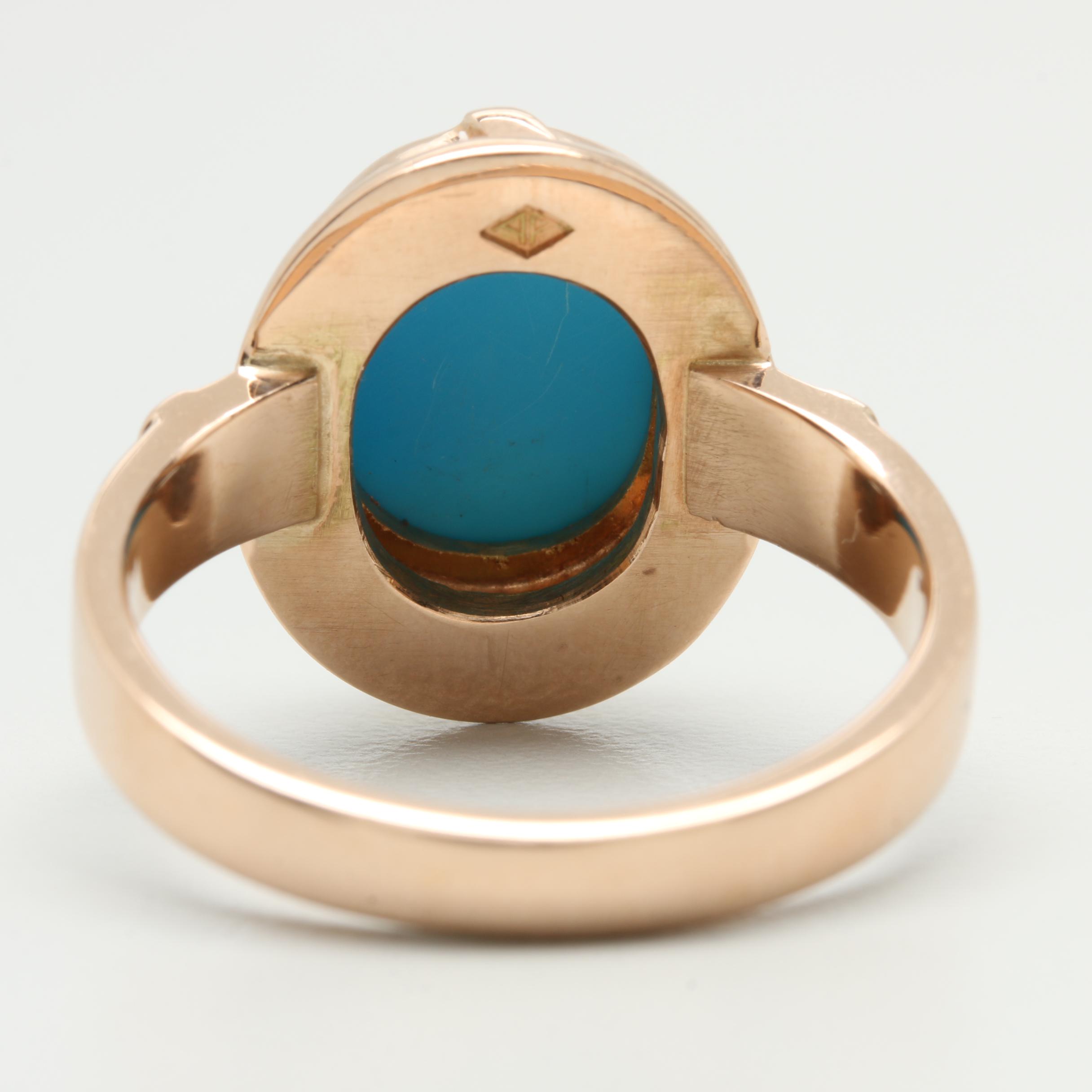 14K Rose Gold Turquoise Ring