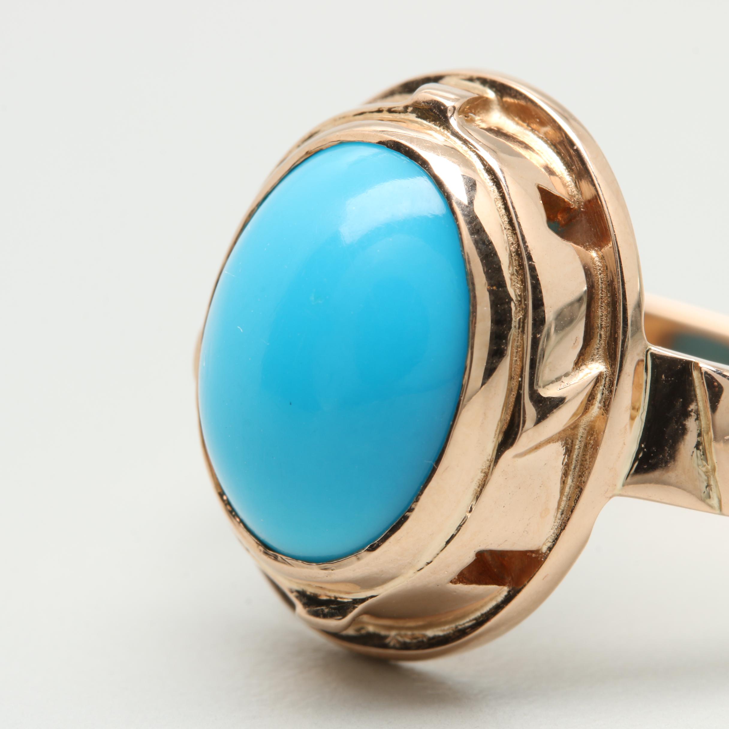 14K Rose Gold Turquoise Ring