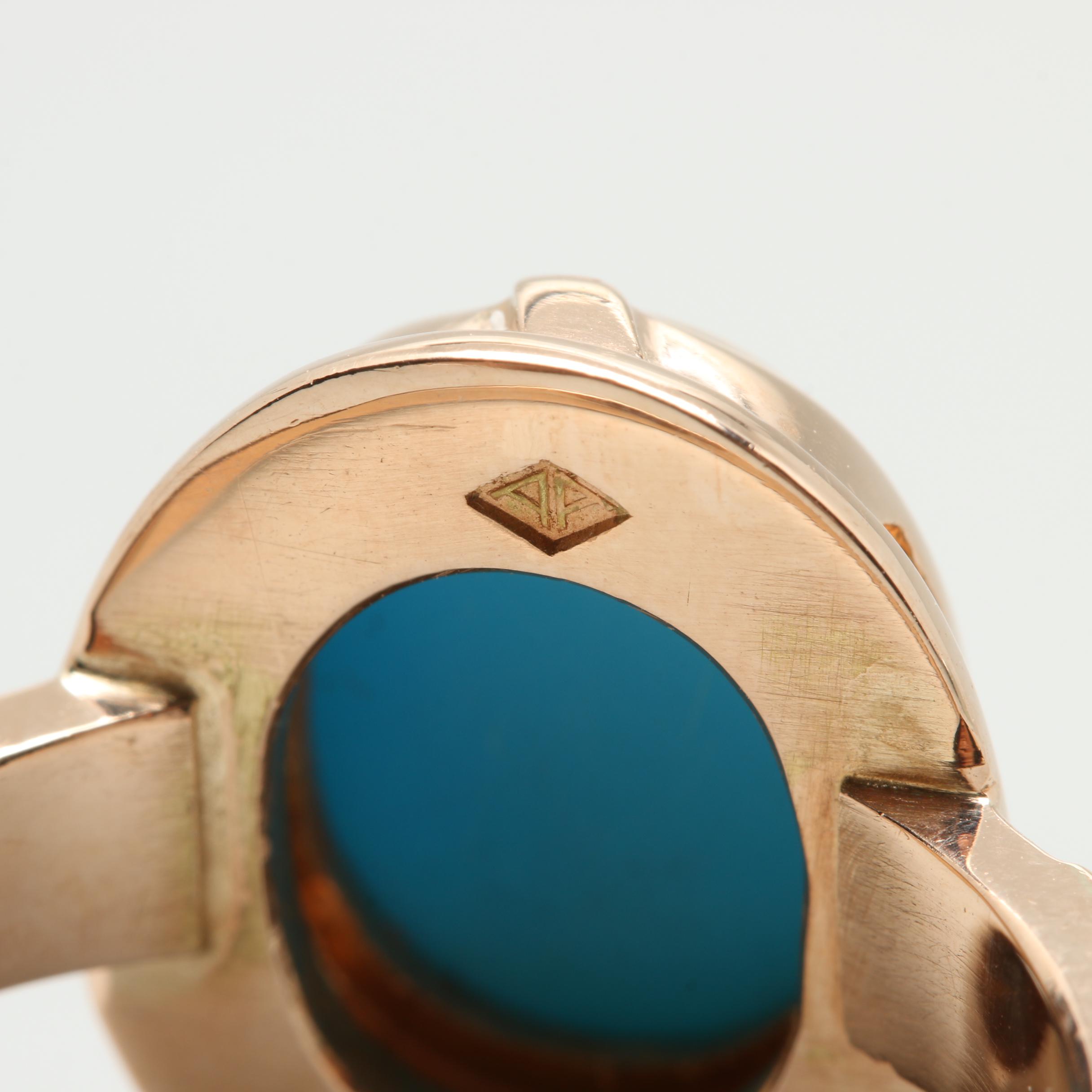 14K Rose Gold Turquoise Ring