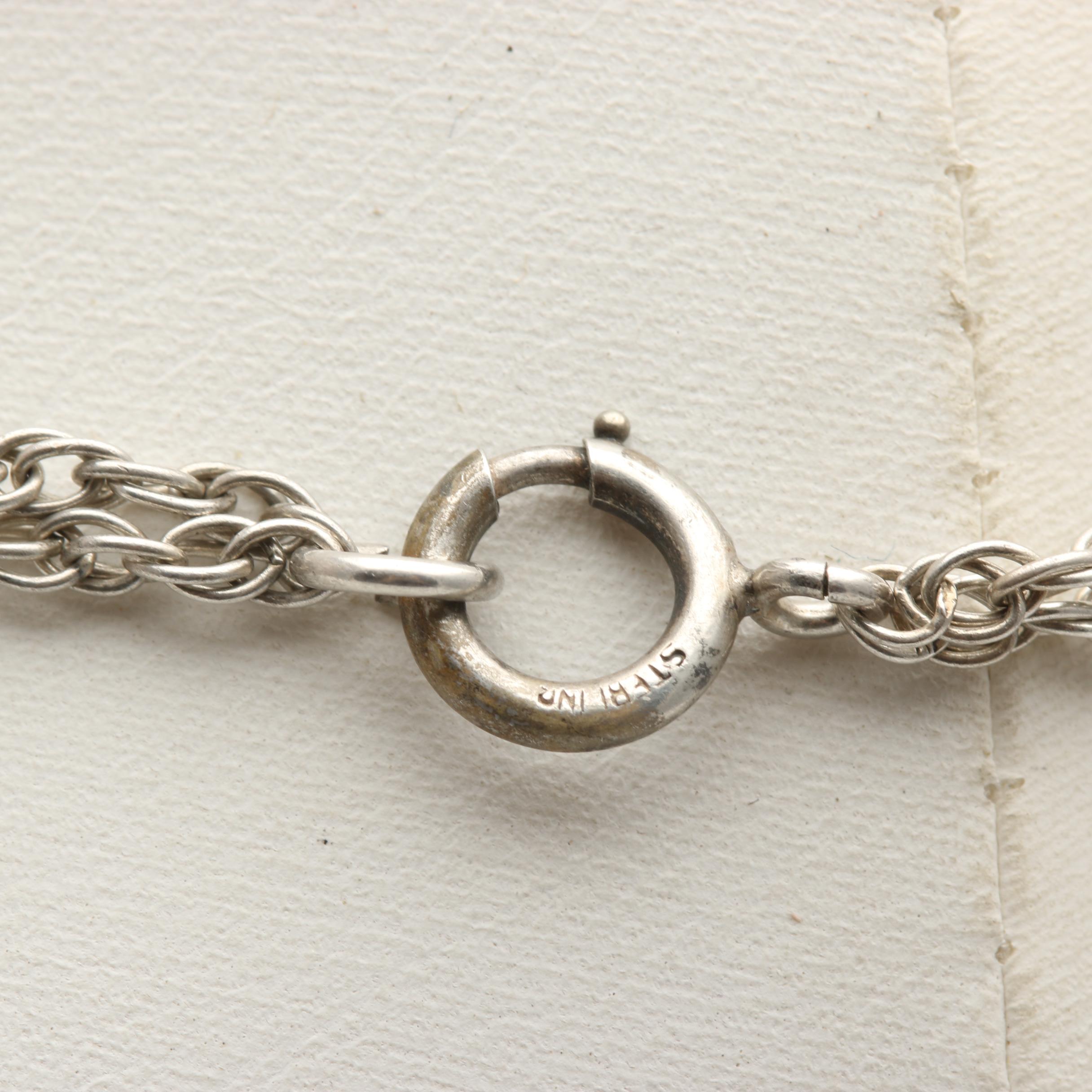 Vintage Floral Sterling Necklace and Bracelet Including Hobe