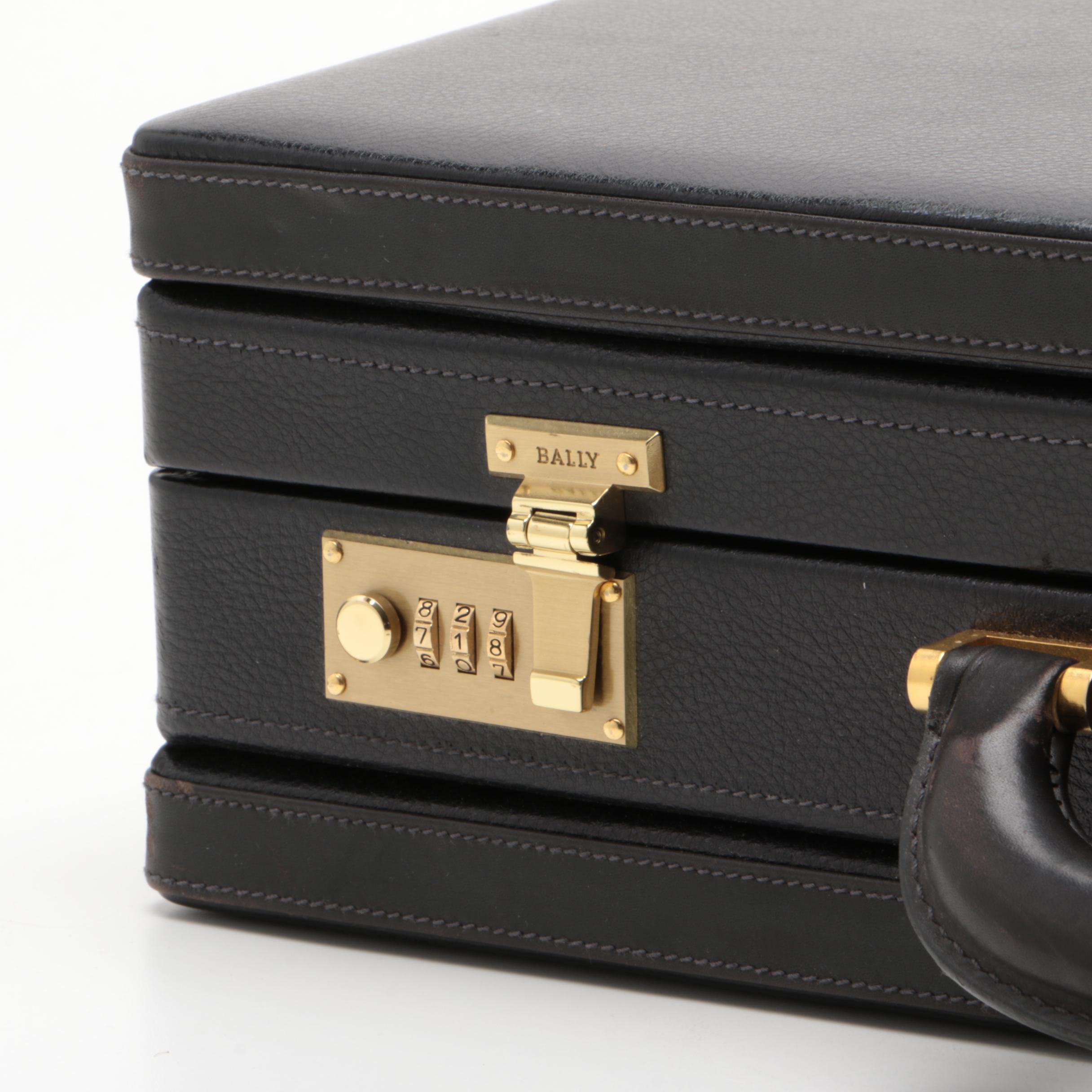 Bally of Switzerland Black Leather Briefcase