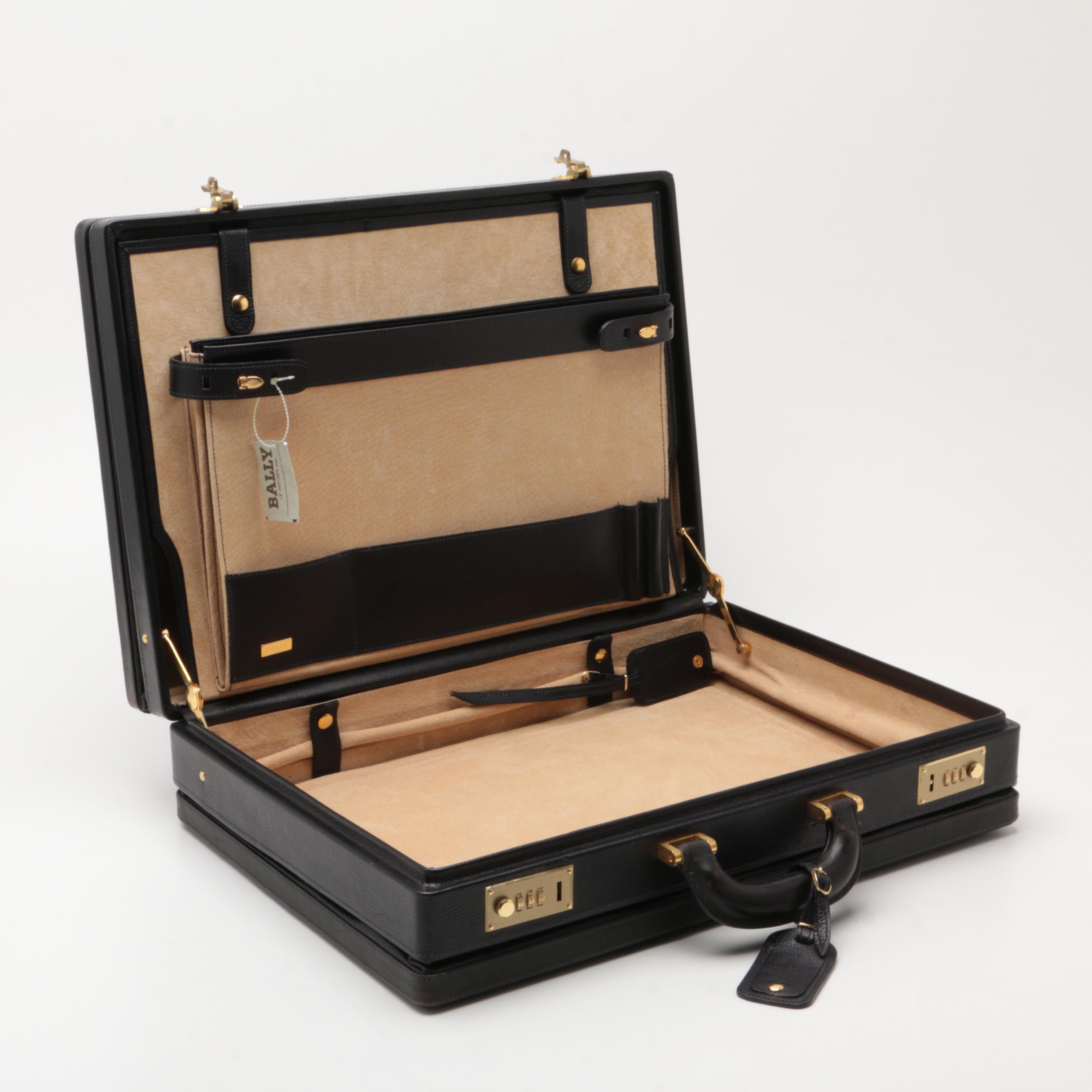 Bally of Switzerland Black Leather Briefcase