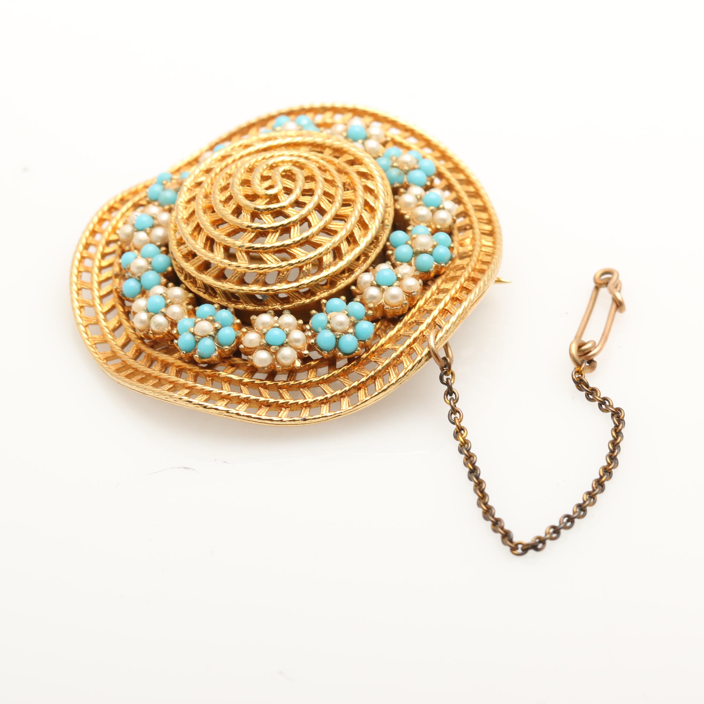 1960s Ciner Rhinestone Hat Brooch and Earrings Set