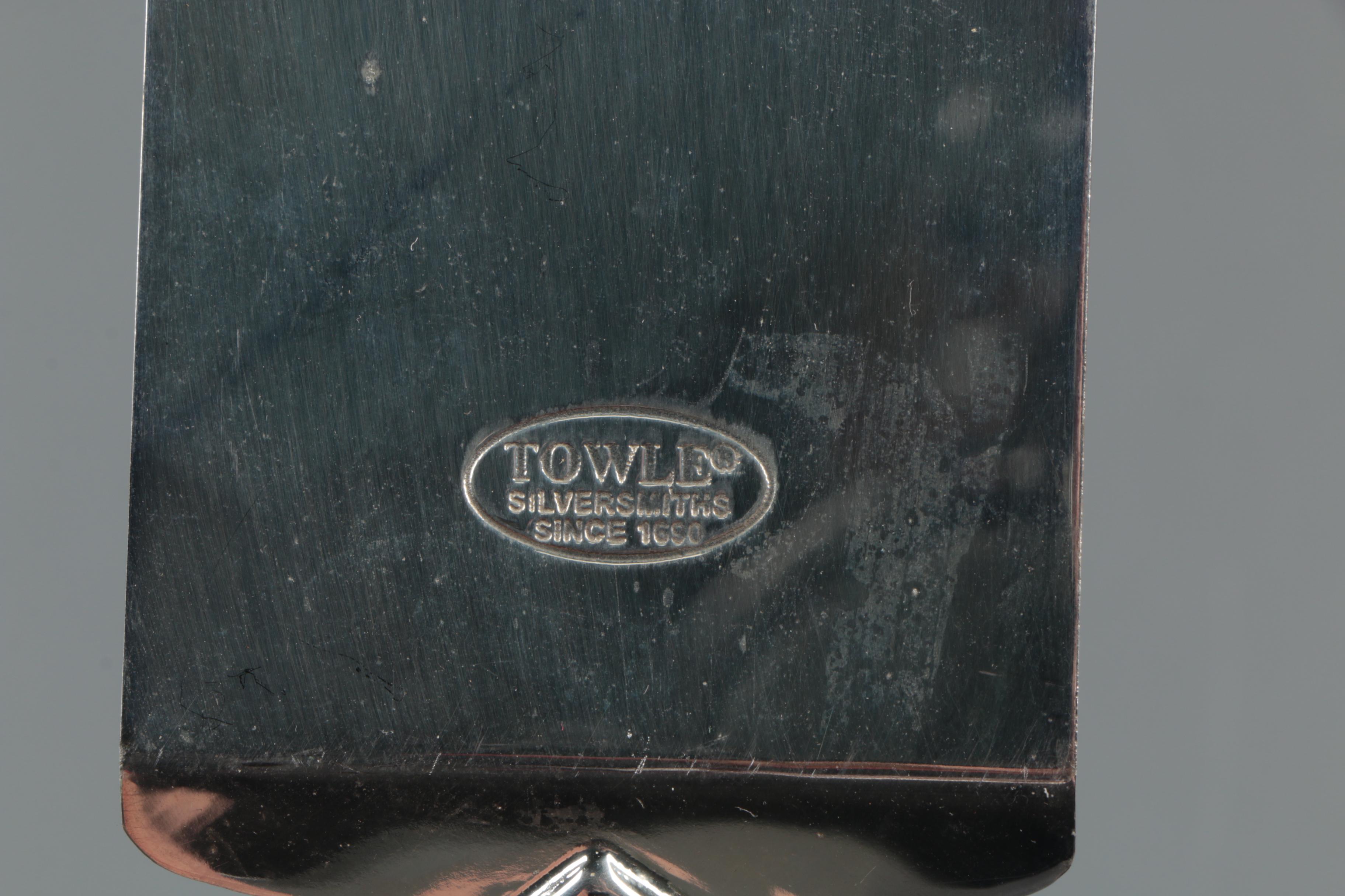 Towle Silversmiths Mother of Pearl Handled Silver Plate Serving Utensil Set