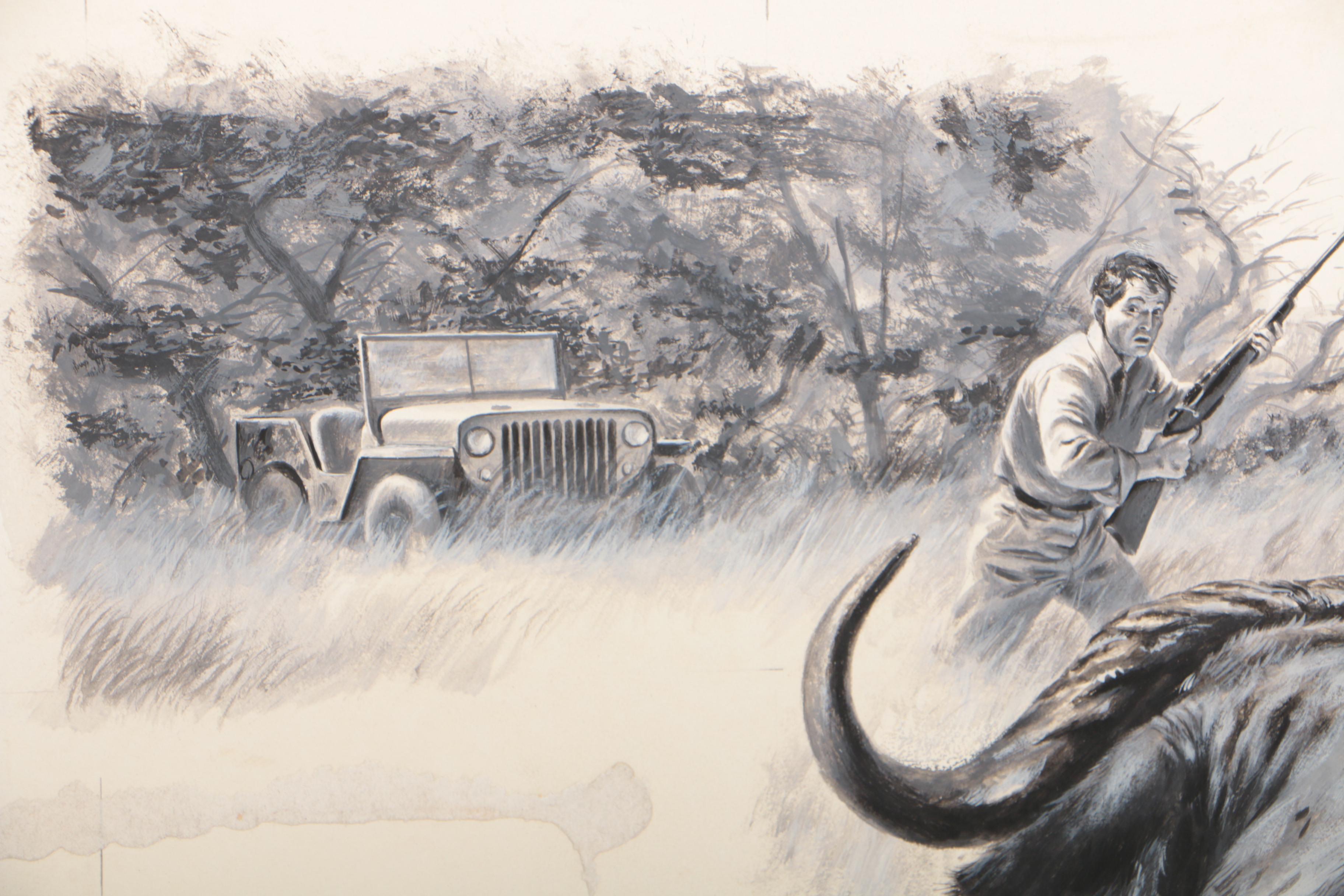 Lynn Bogue Hunt Gouache Illustration for "Man's Life" Magazine