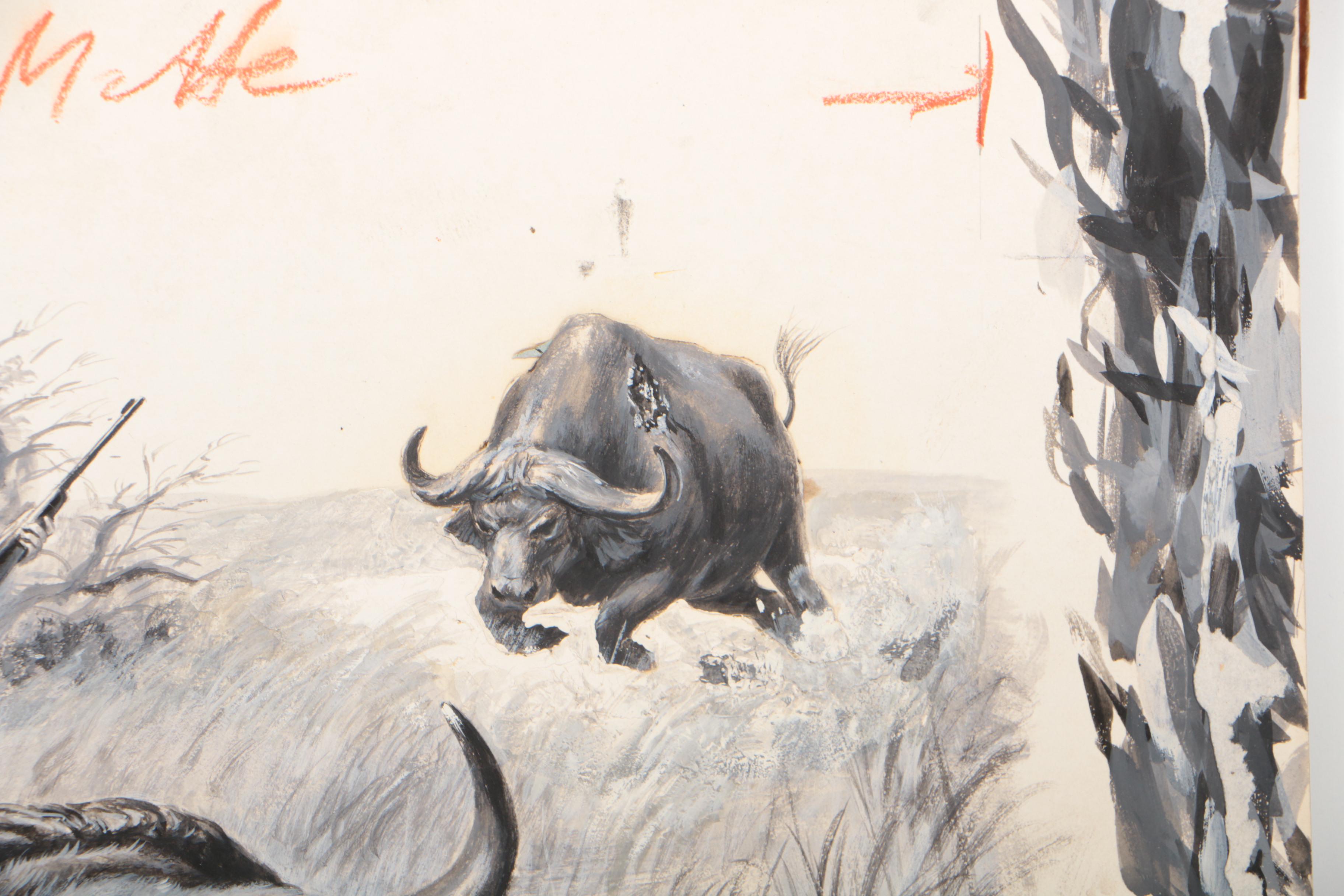 Lynn Bogue Hunt Gouache Illustration for "Man's Life" Magazine