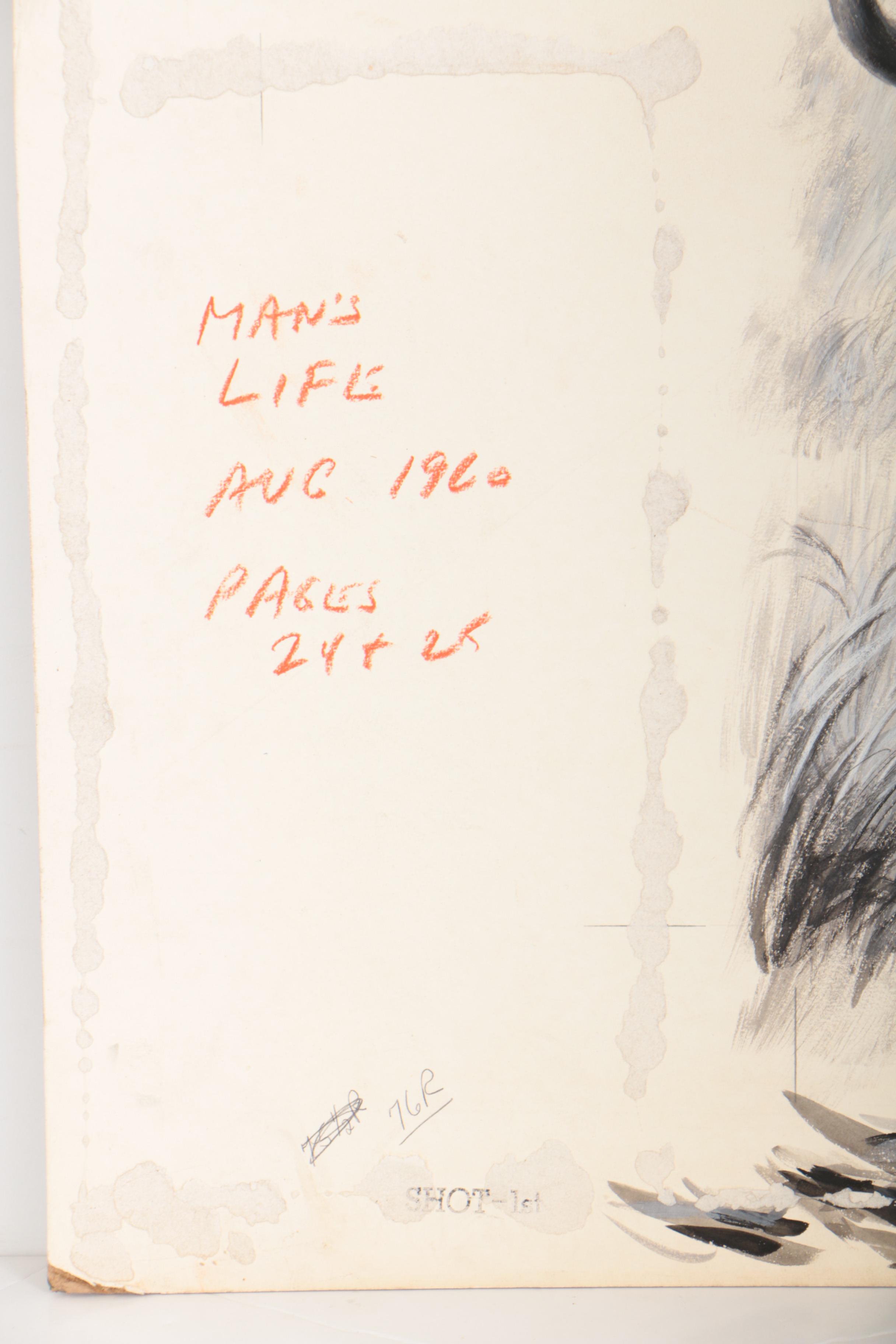 Lynn Bogue Hunt Gouache Illustration for "Man's Life" Magazine